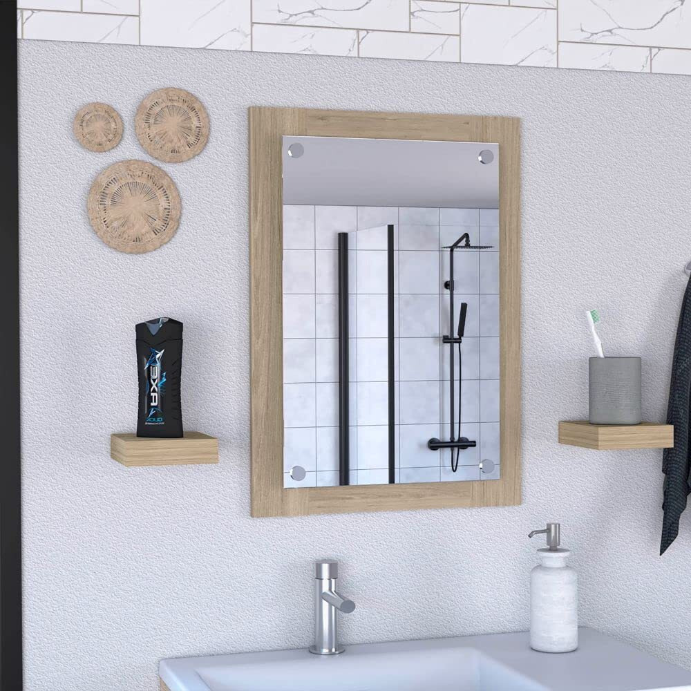 Bathroom Mirror Epic, Frame, Light Pine Finish(D0102HgE6VA)