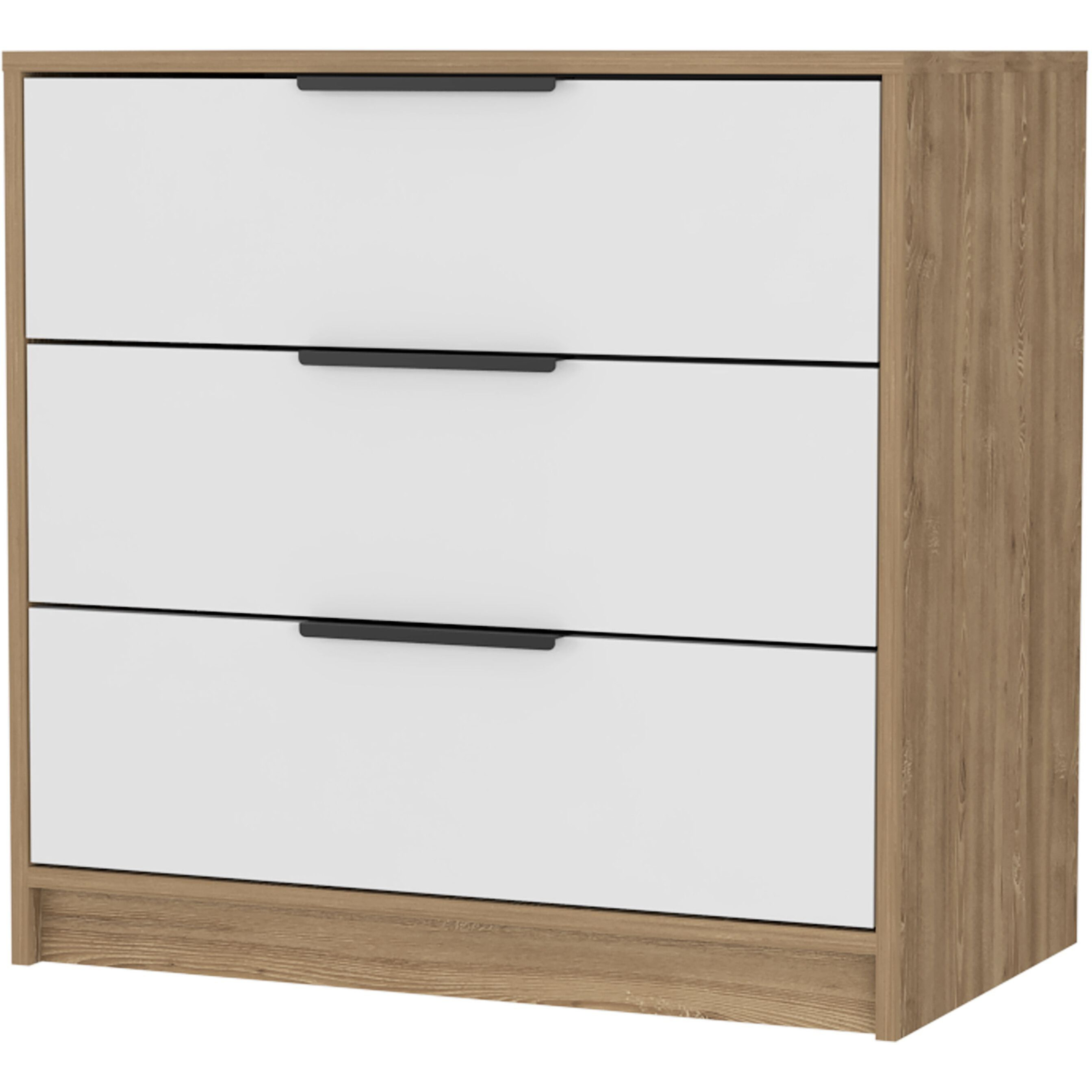 cannon 3-Drawer Dresser White and Light Oak(D0102H767HP)