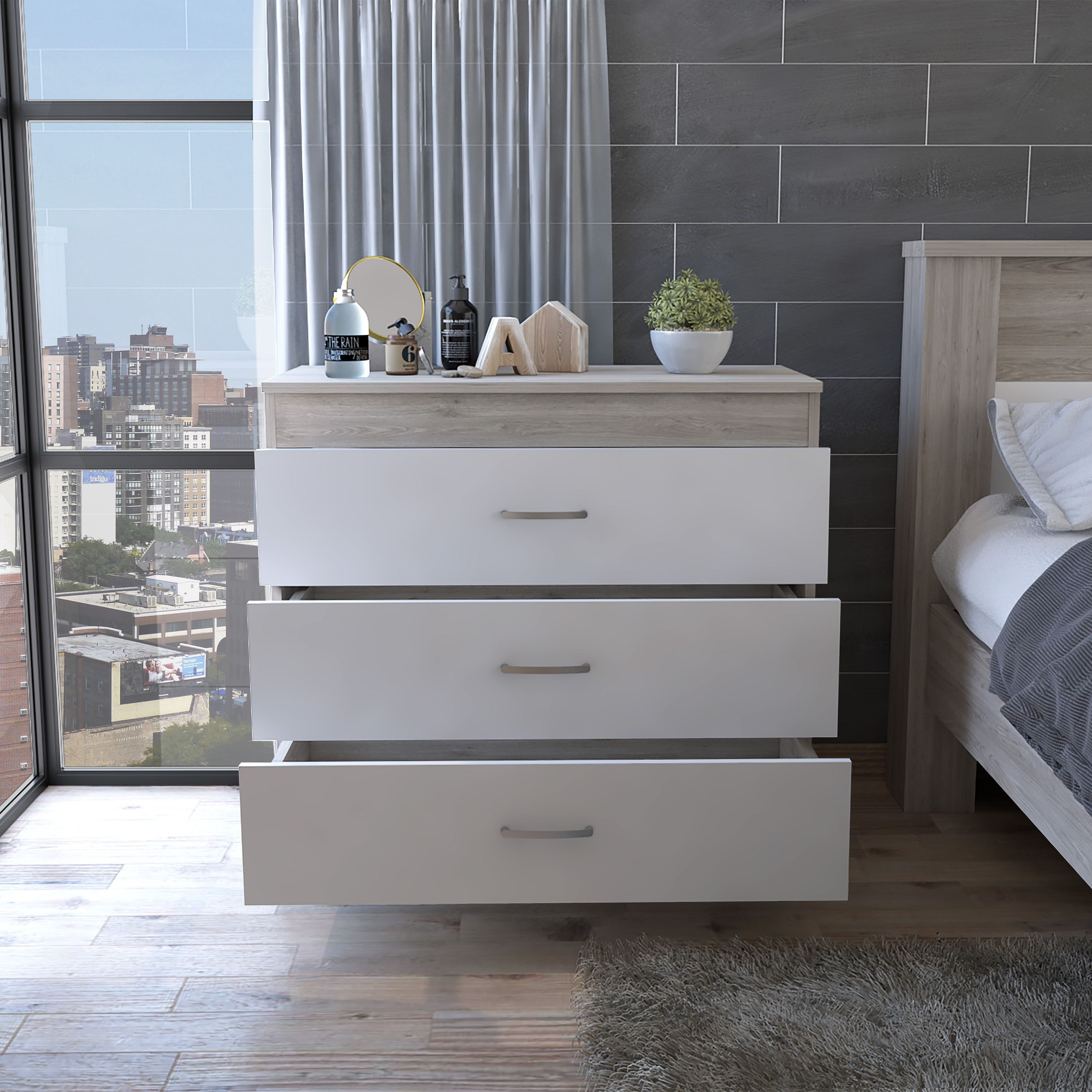Bethage 3-Drawer Dresser White(D0102H76XI2)