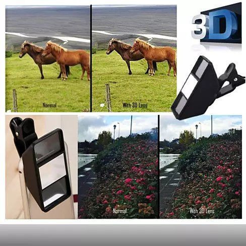 Magical 3D clip On Lens for your Smart Phone and Tablets(D0102HPI6Eg)