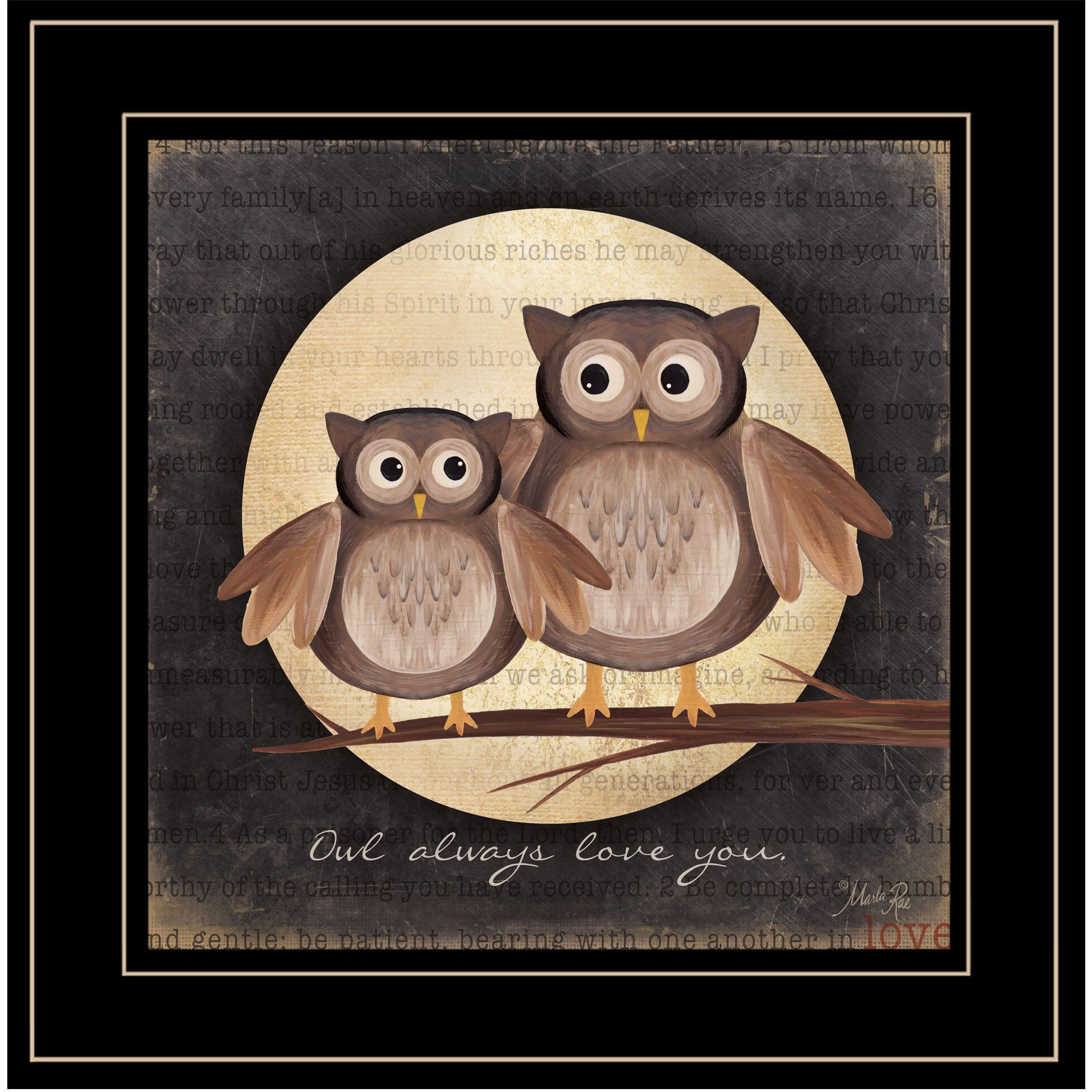 Owl Always Love & Need You 2 Black Framed Print Wall Art