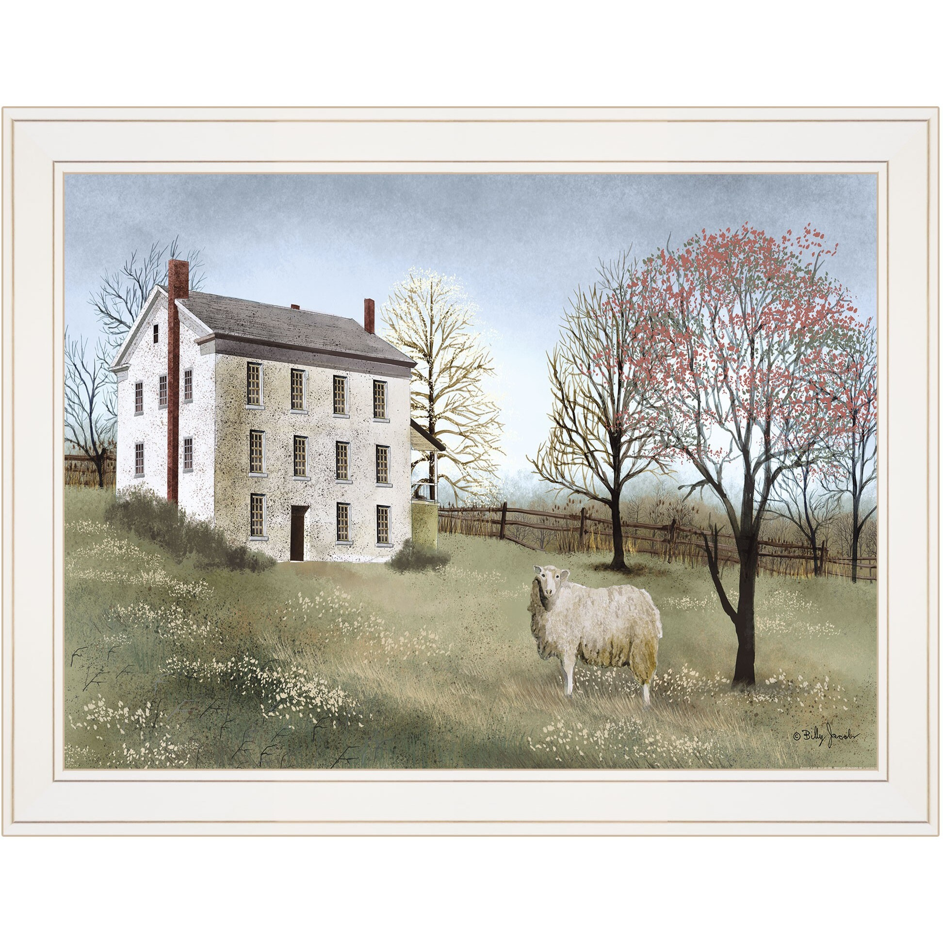 Spring At White House Farm 3 White Framed Print Wall Art