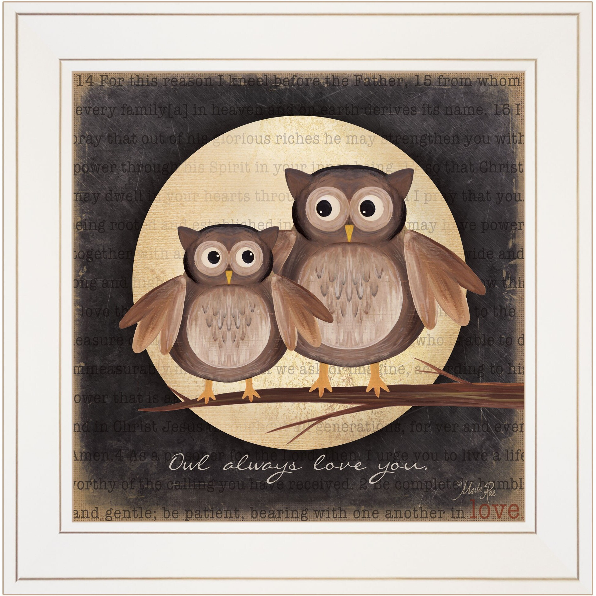 Owl Always Love & Need You 1 White Framed Print Wall Art