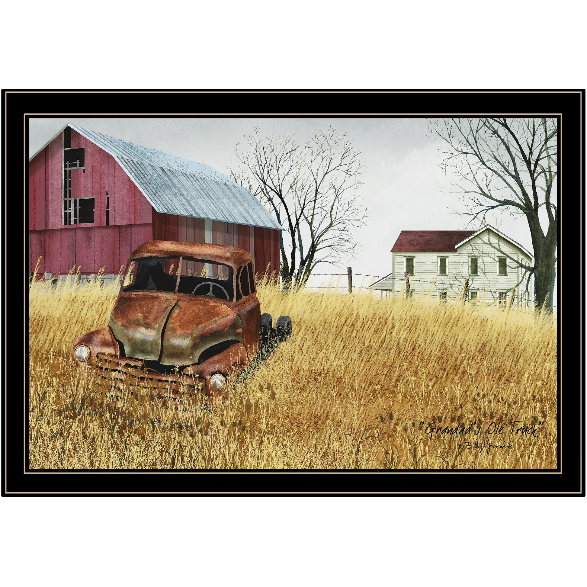 granddads Old Truck 11 Black Framed Print Wall Art