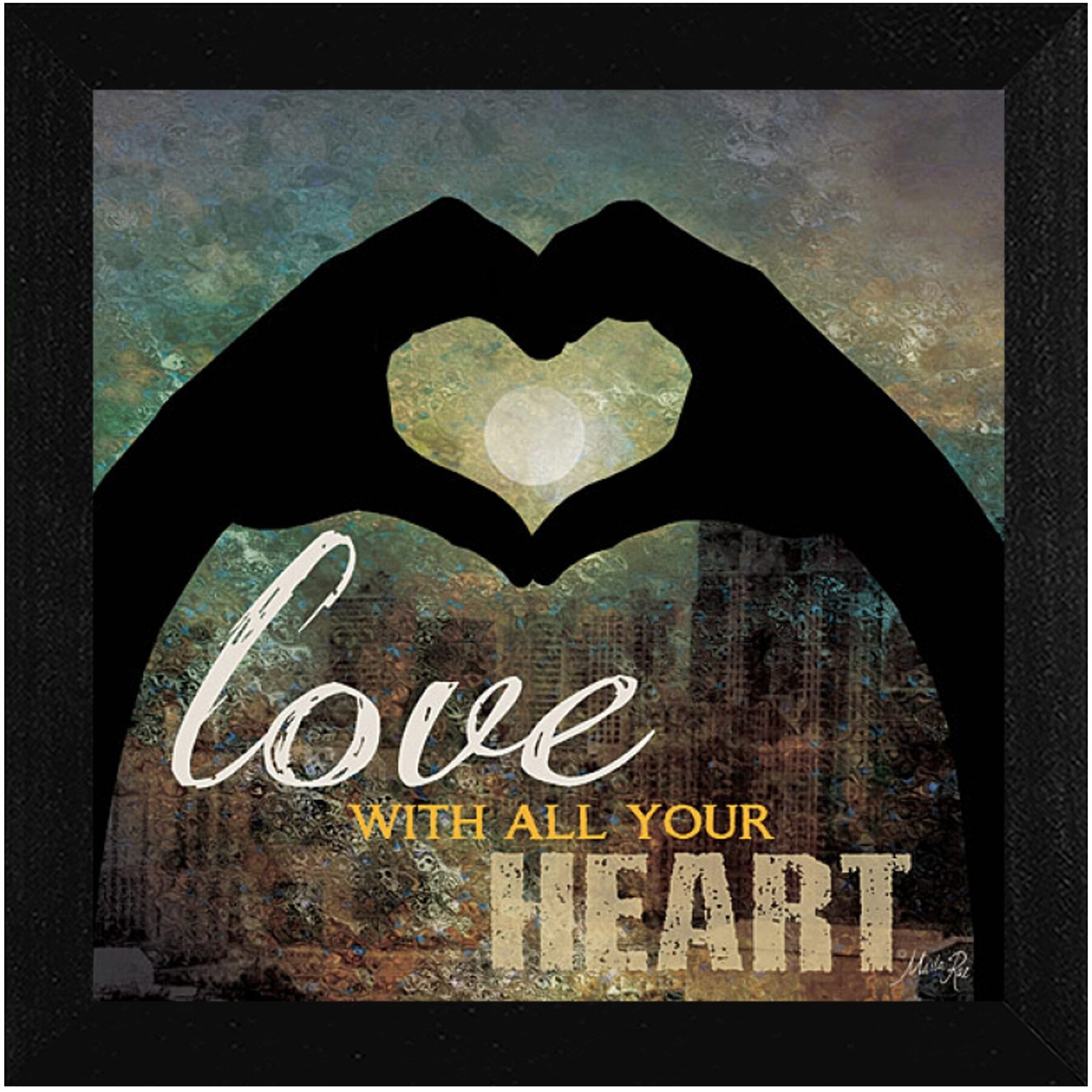 Love With All Your Heart 2 Black Framed Print Wall Art