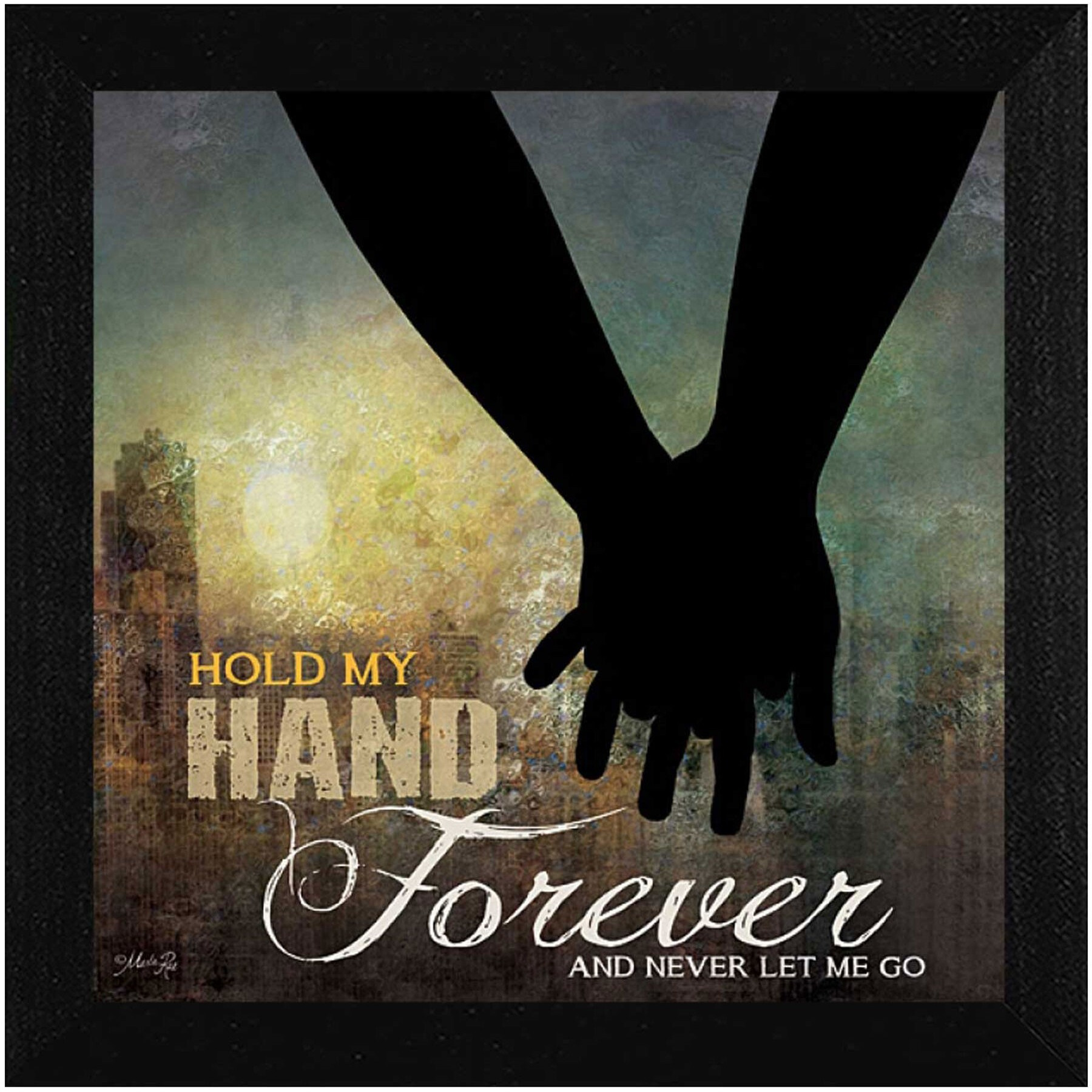 Hold My Hand Forever 2 Black Framed Print Wall Art