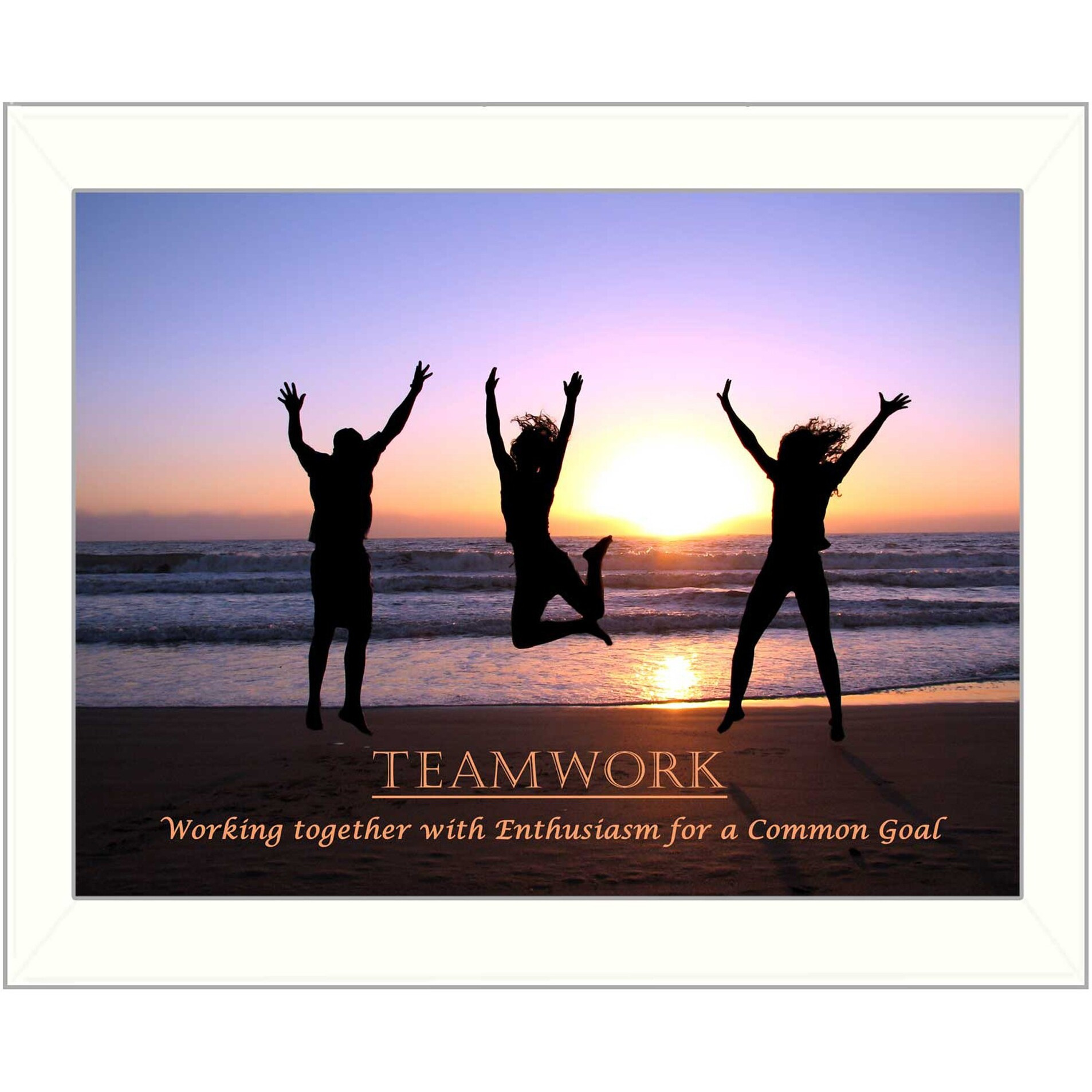 Teamwork 4 White Framed Print Wall Art