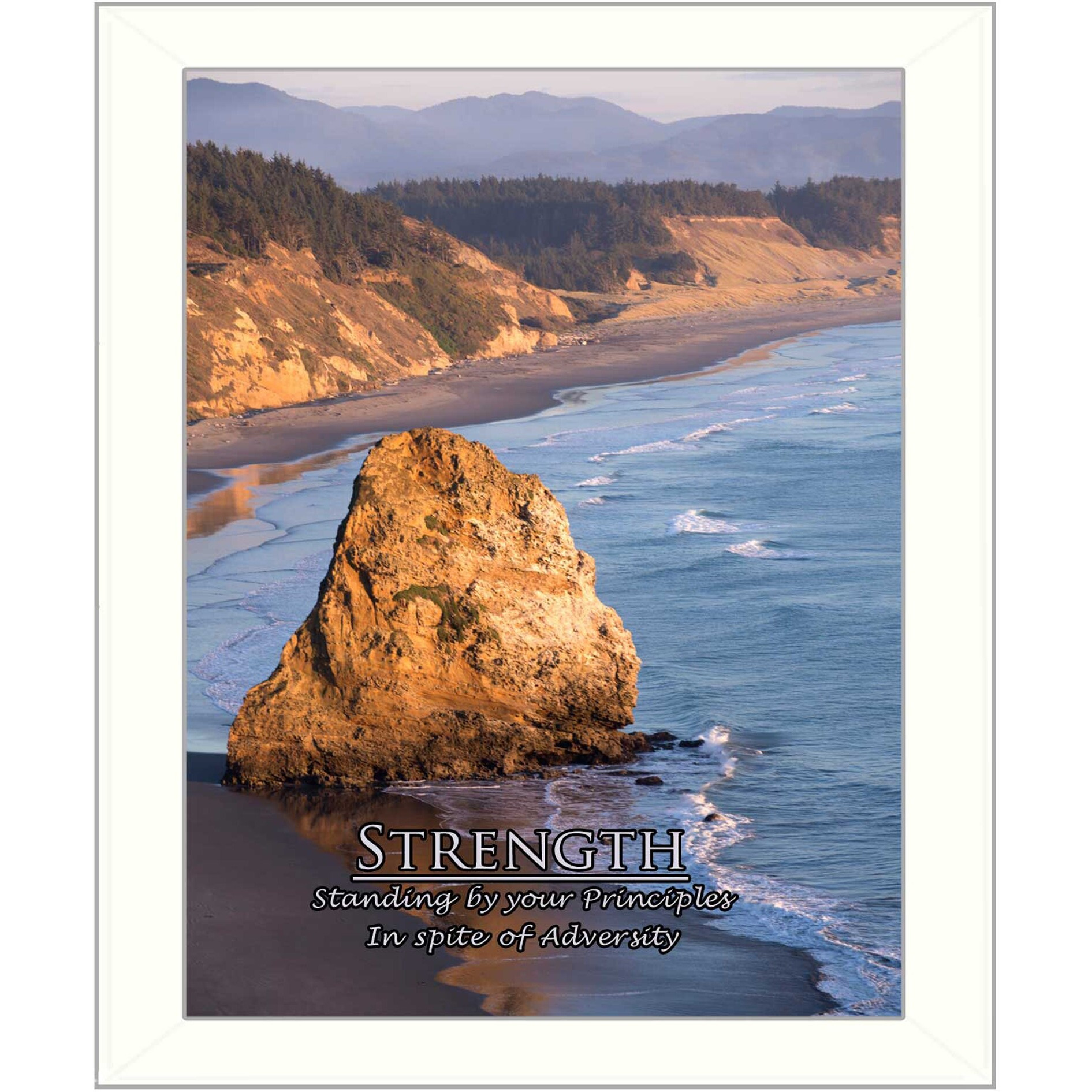 Strength 5 White Framed Print Wall Art