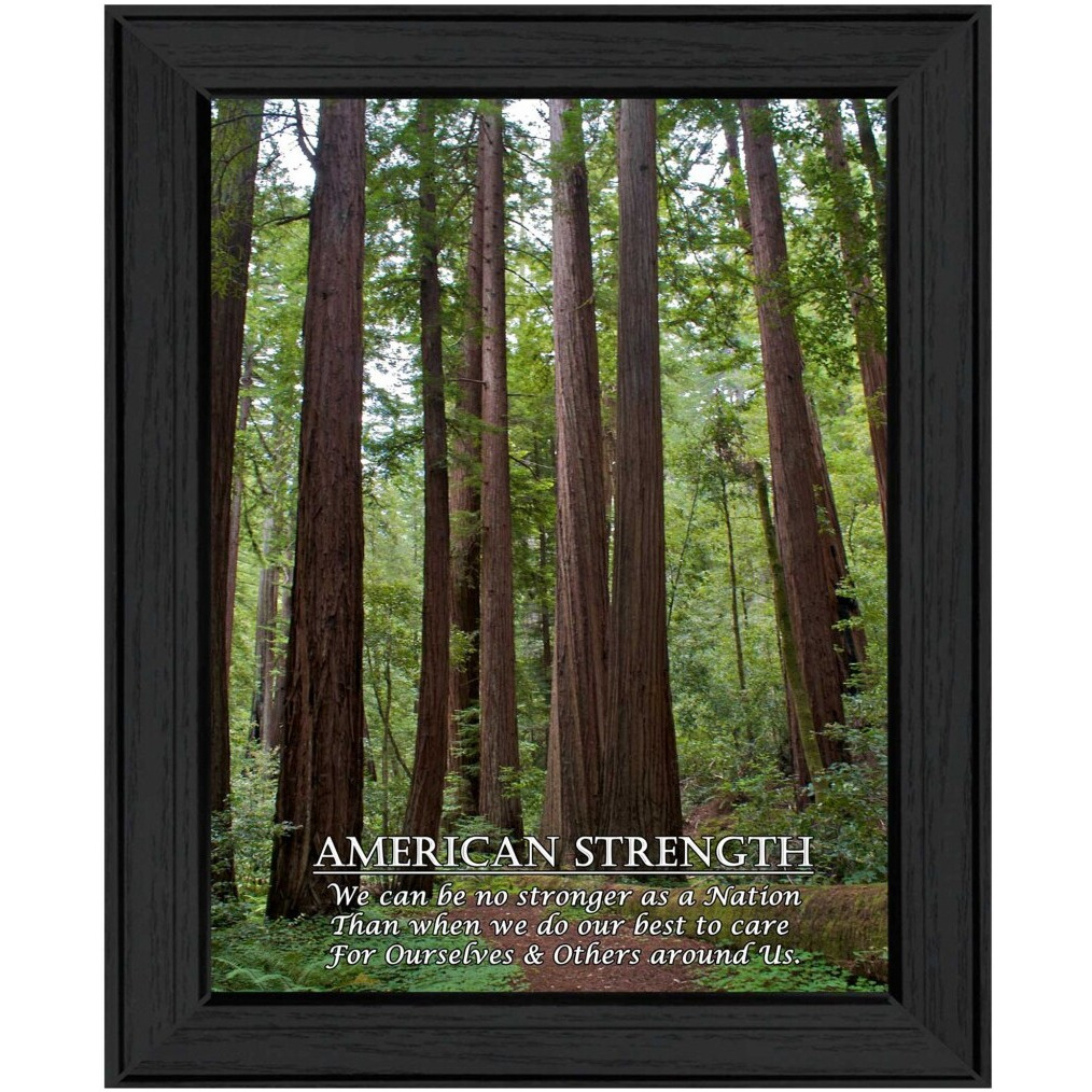 American Strength 3 Black Framed Print Wall Art