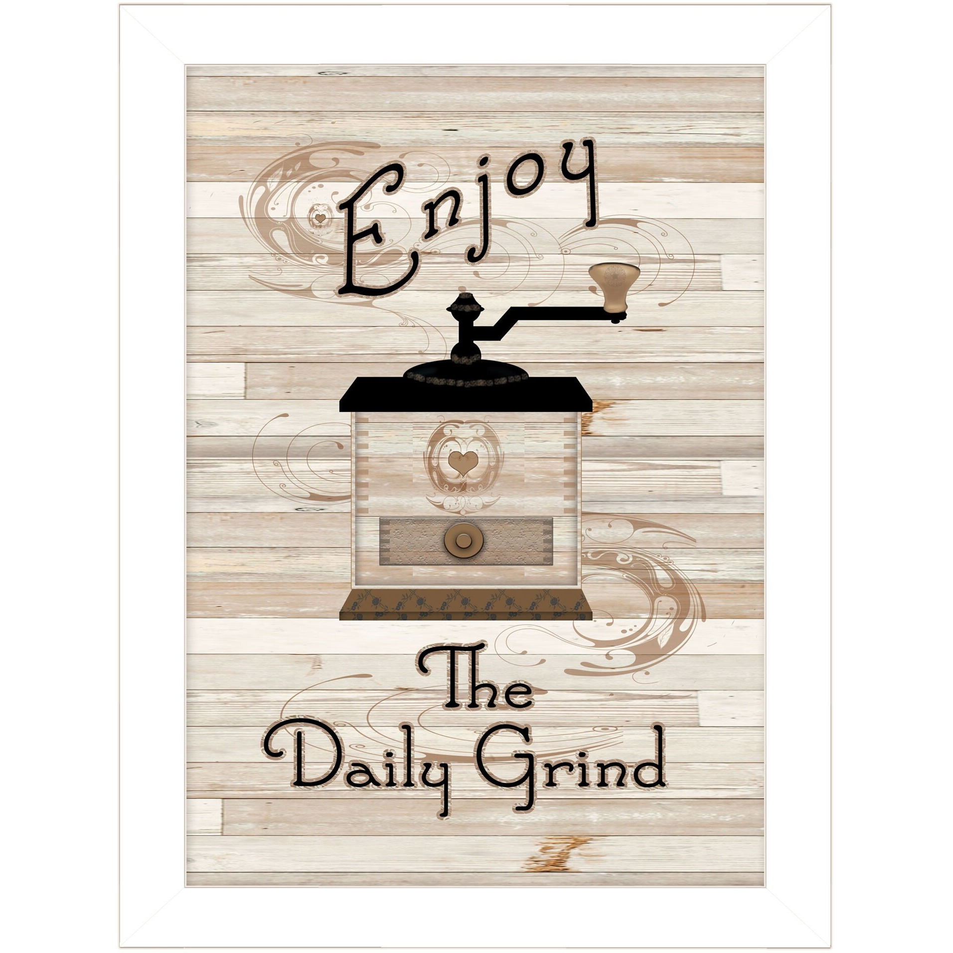The Daily grind 4 White Framed Print Wall Art