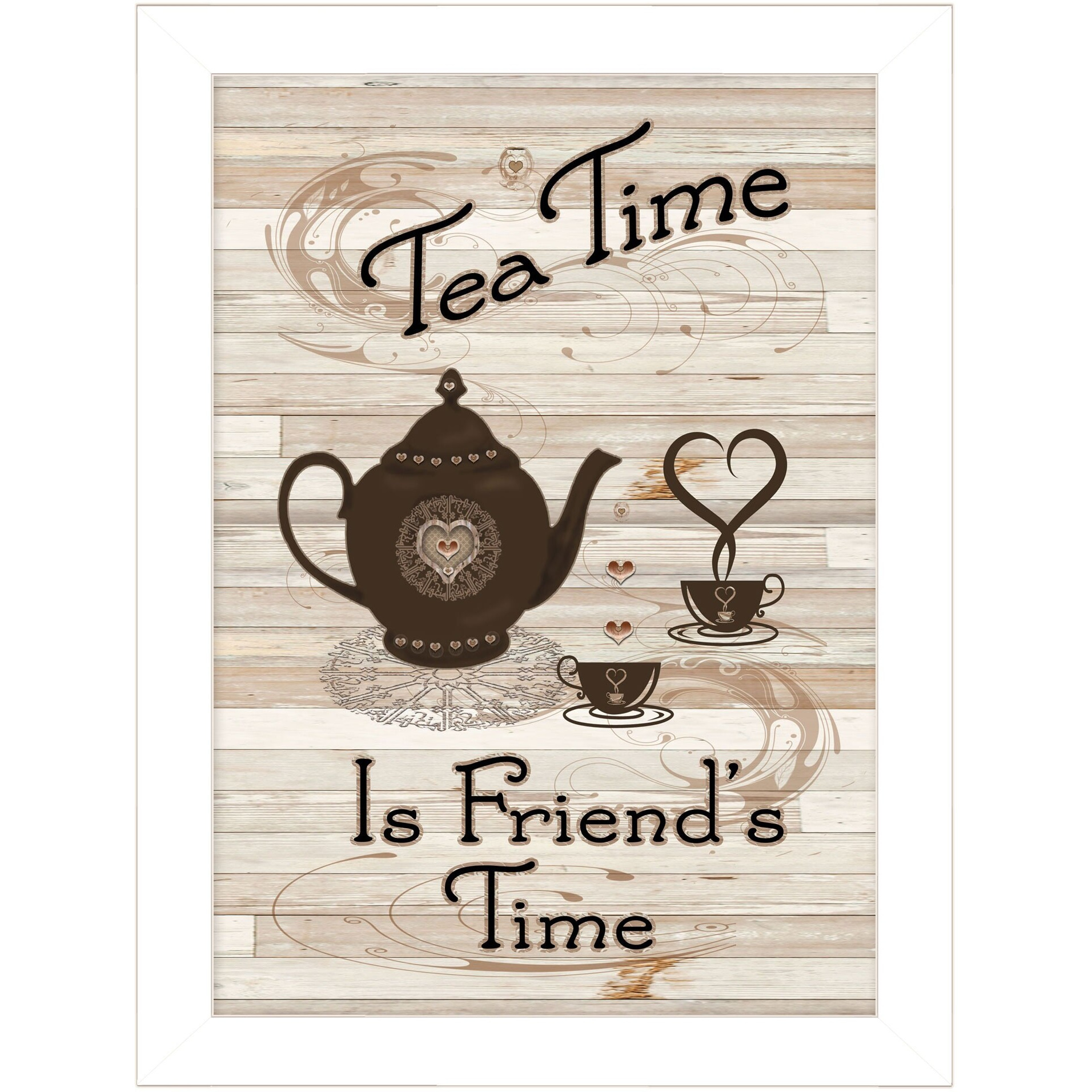 Tea Time 4 White Framed Print Wall Art