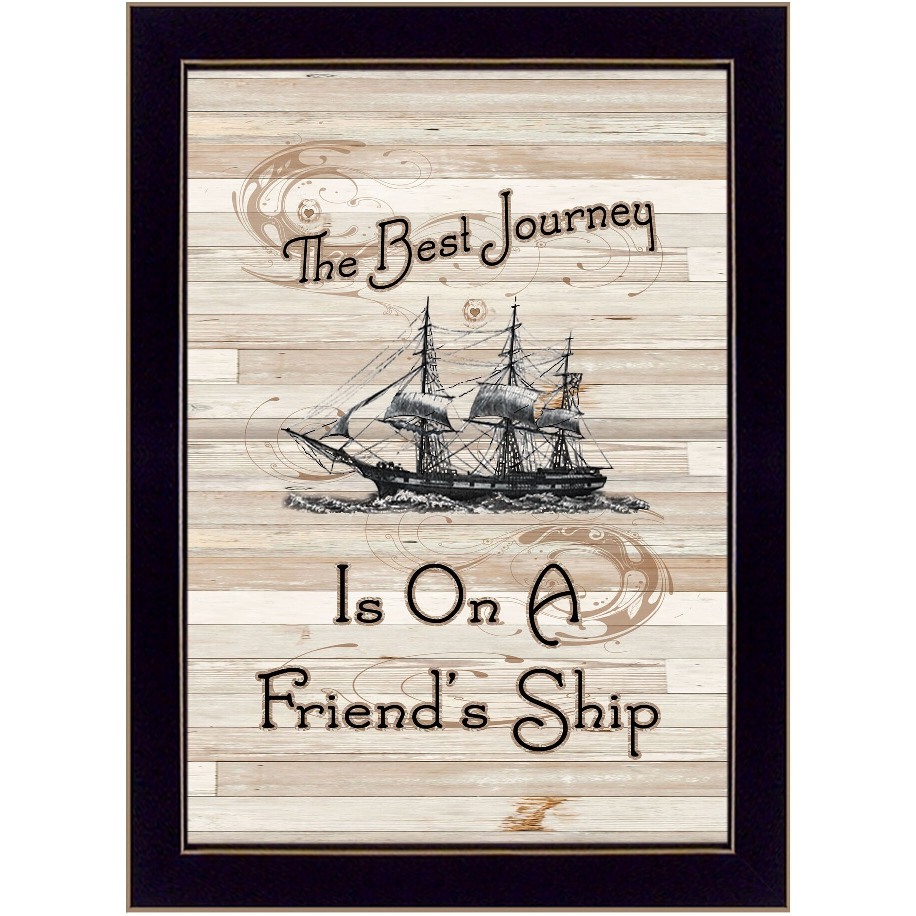 Friendship Journey 2 Black Framed Print Wall Art