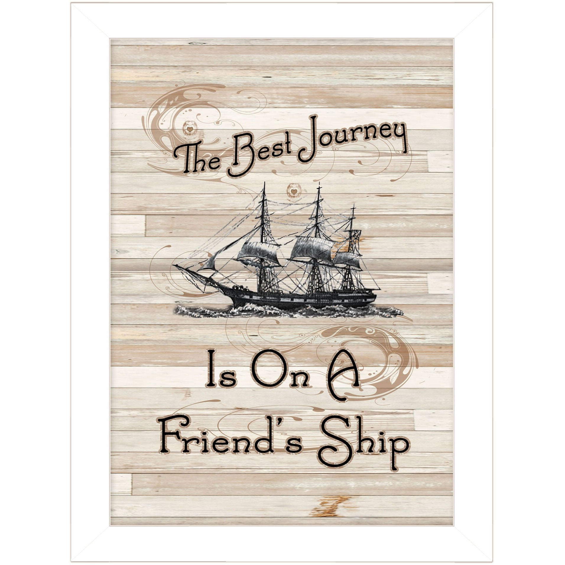 Friendship Journey 3 White Framed Print Wall Art
