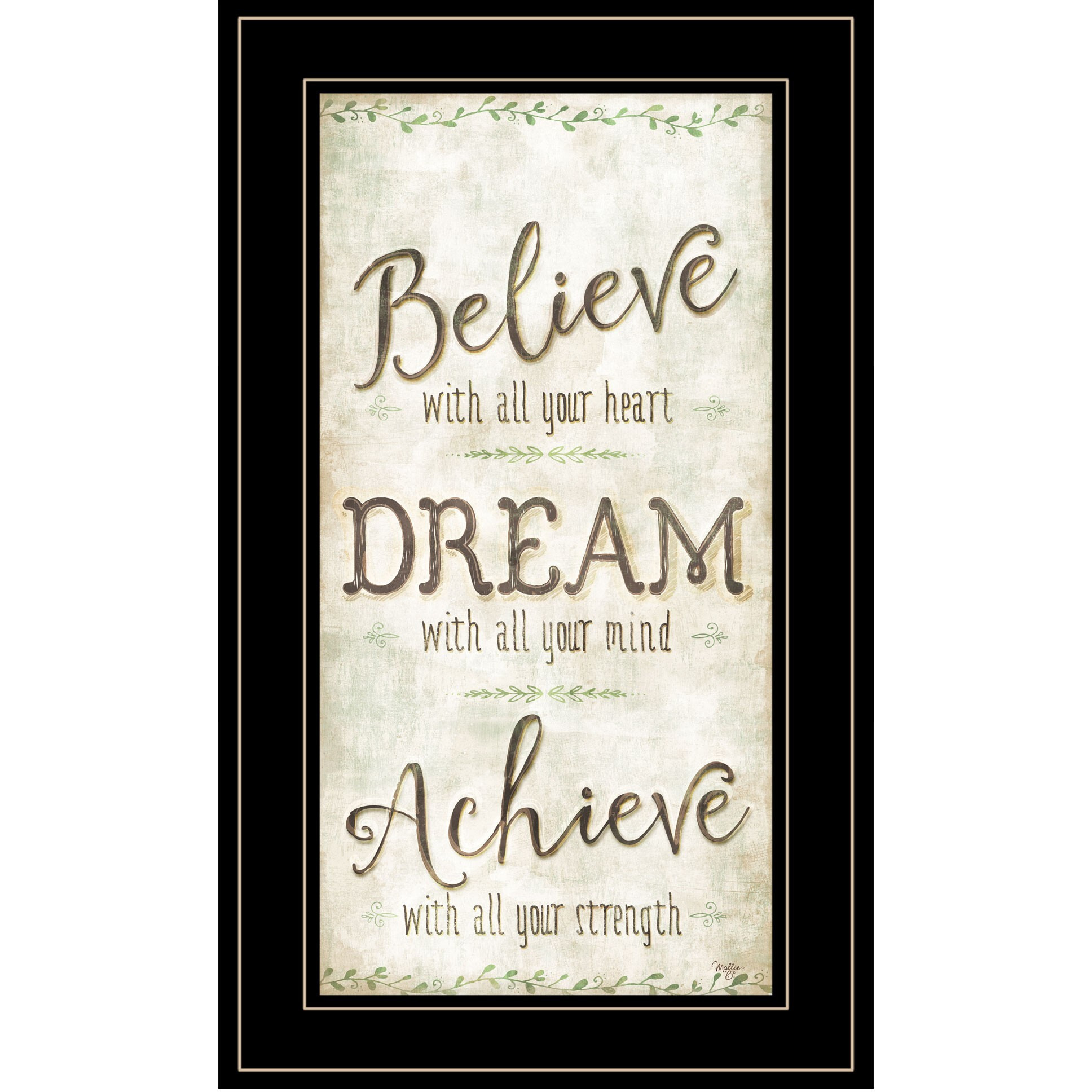 Believe 3 Black Framed Print Wall Art