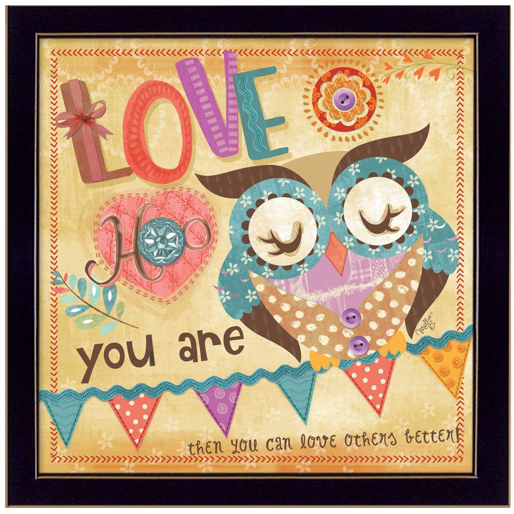 Owl 1 Black Framed Print Wall Art