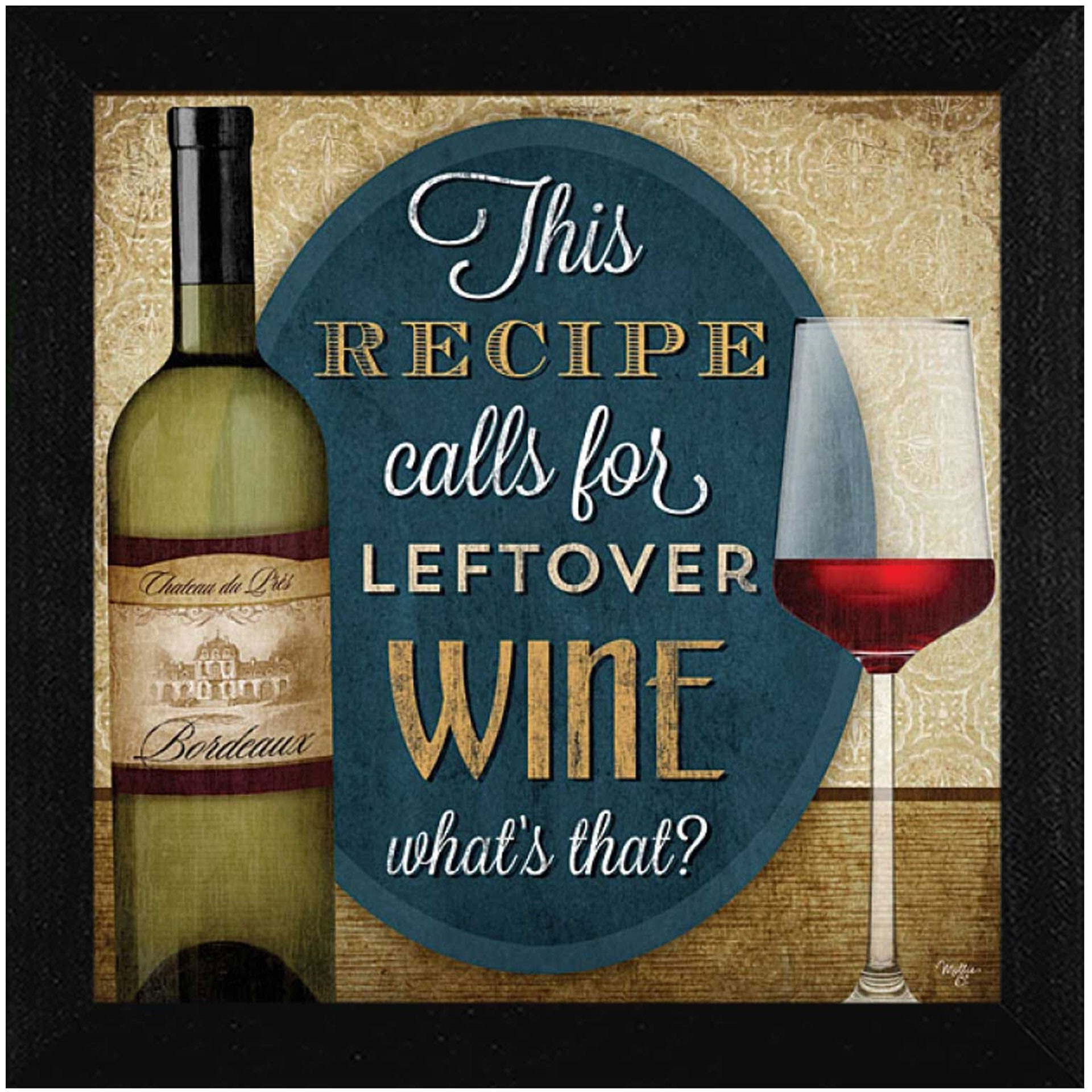 Leftover Wine Black Framed Print Wall Art