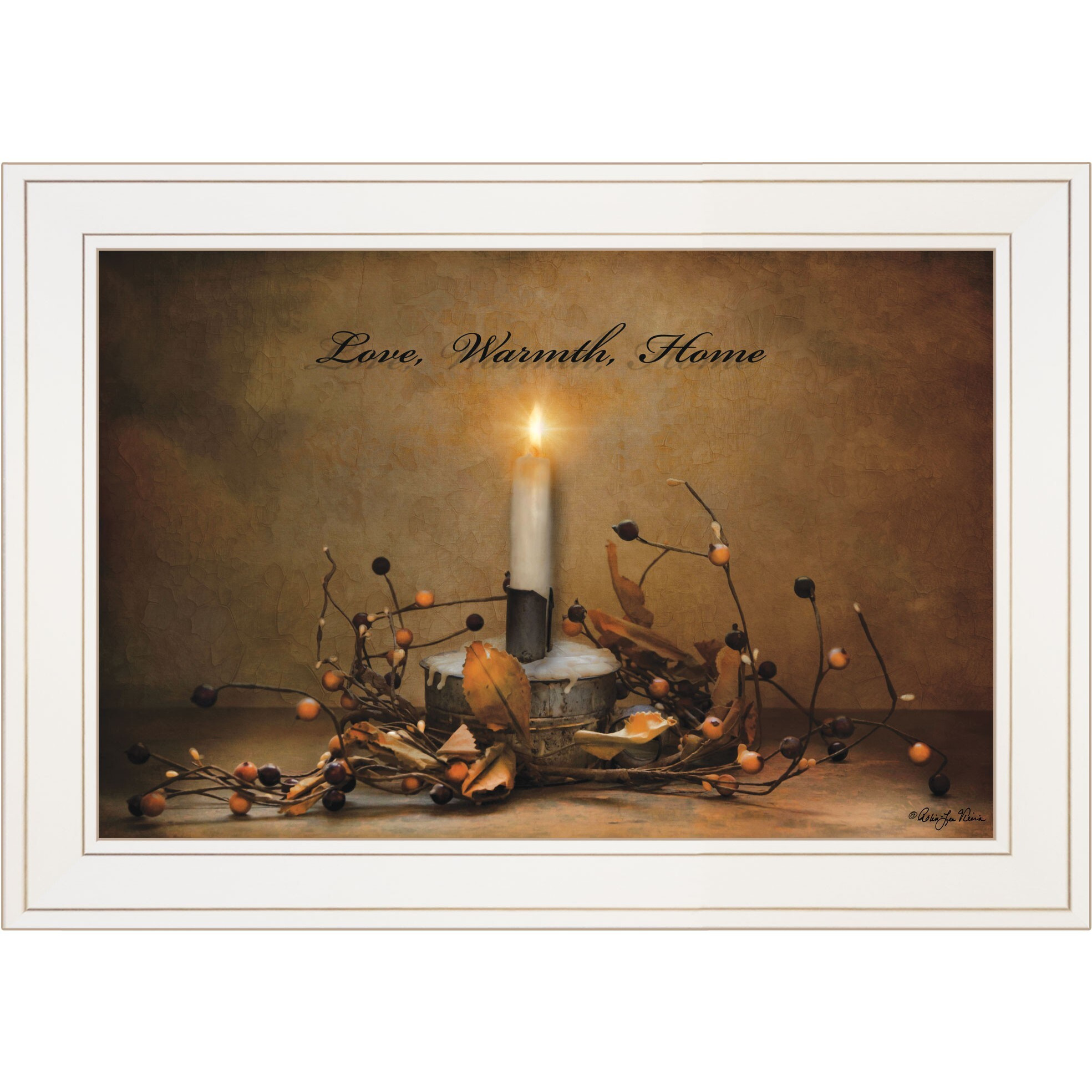 Love Warmth Home 1 White Framed Print Wall Art