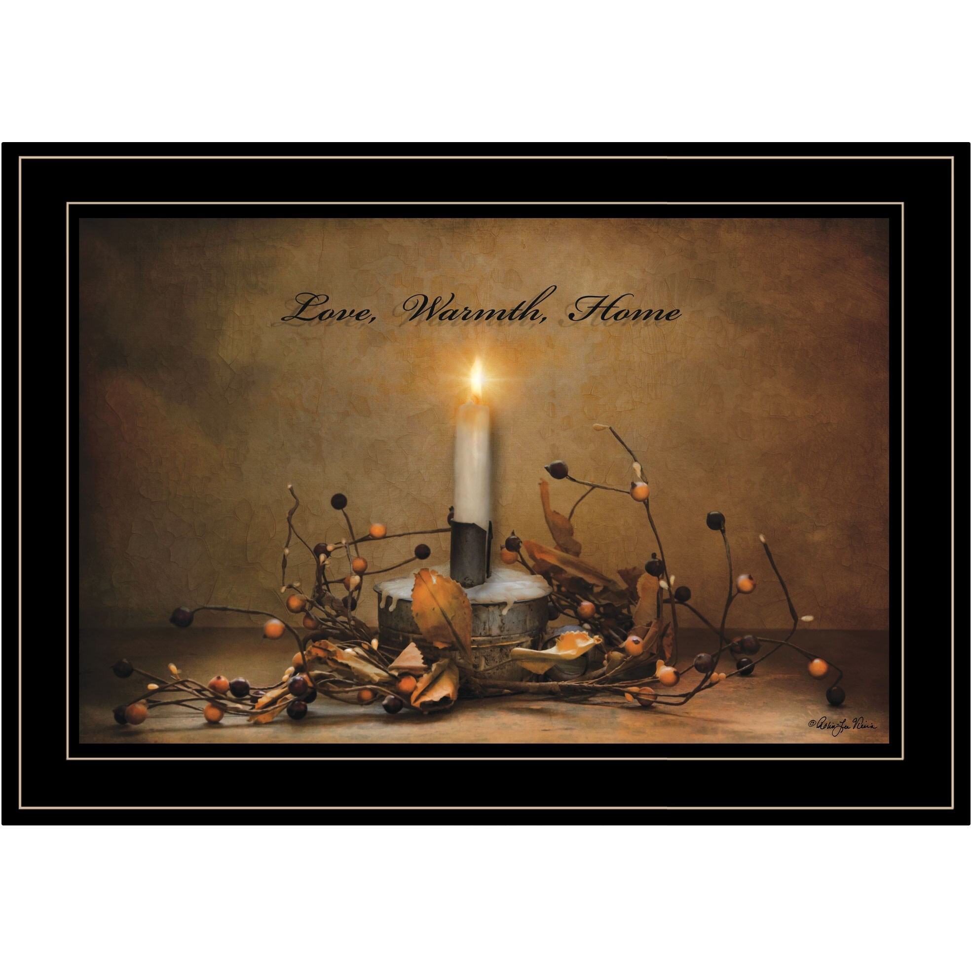 Love Warmth Home 2 Black Framed Print Wall Art