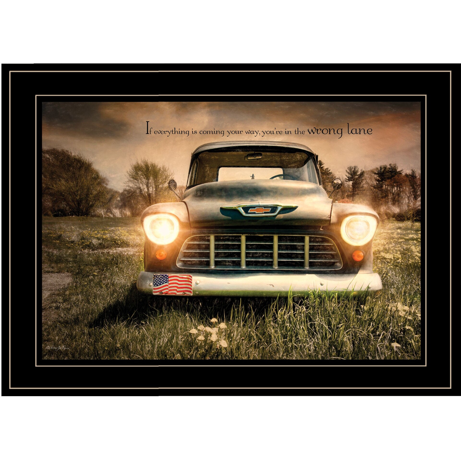 Wrong Lane 2 Black Framed Print Wall Art