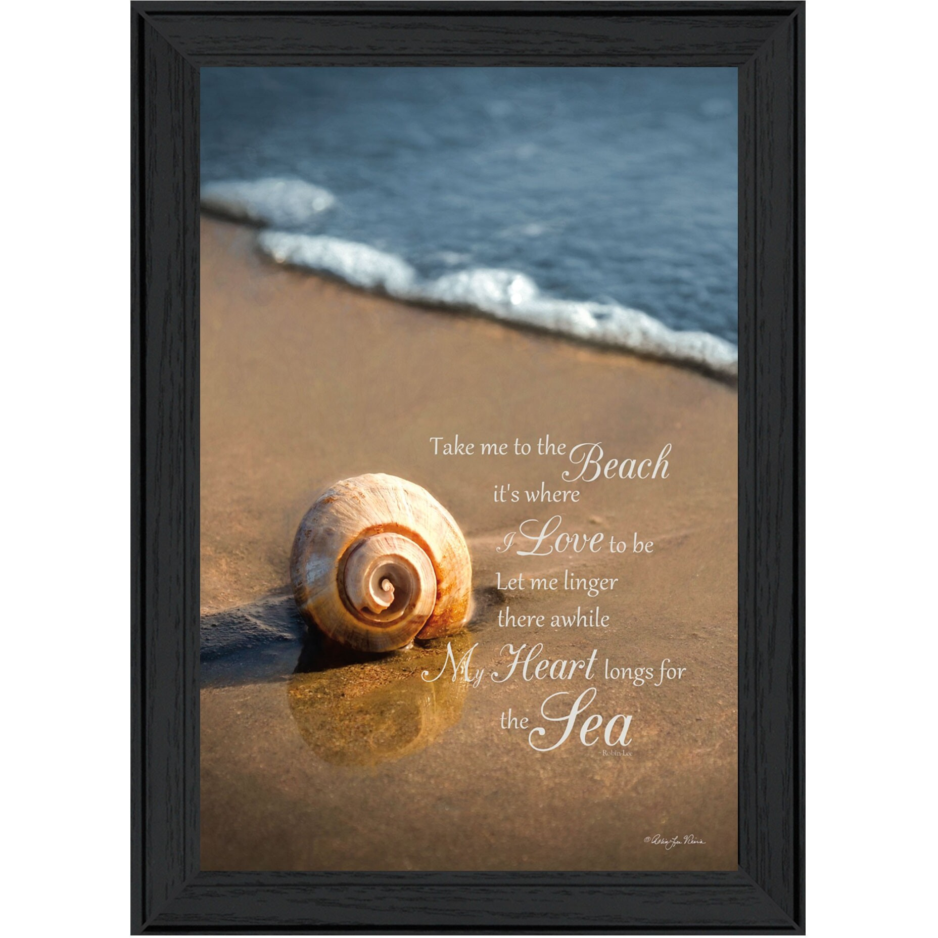 Take Me To The Beach Black Framed Print Wall Art