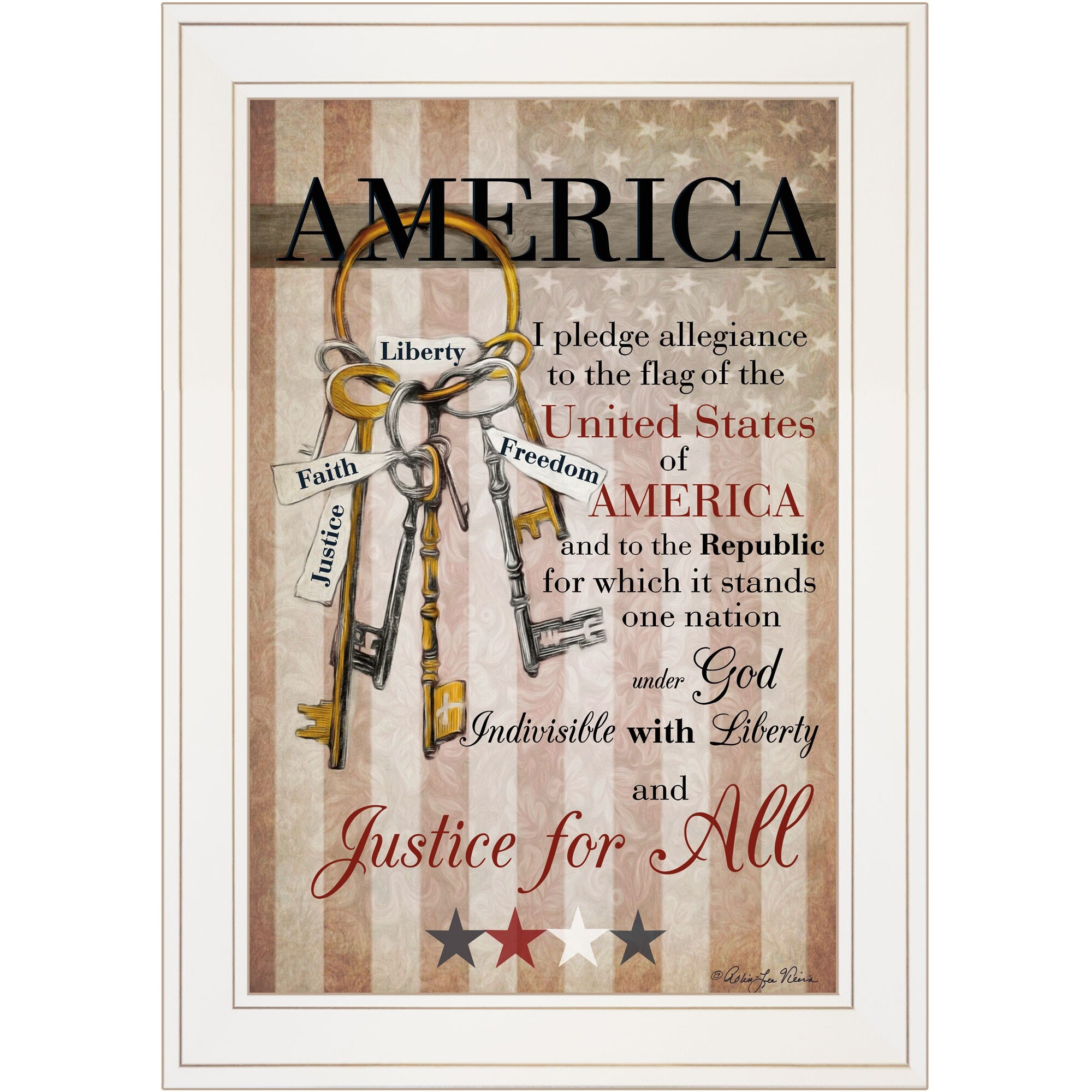 The Keys To Freedom 2 White Framed Print Wall Art