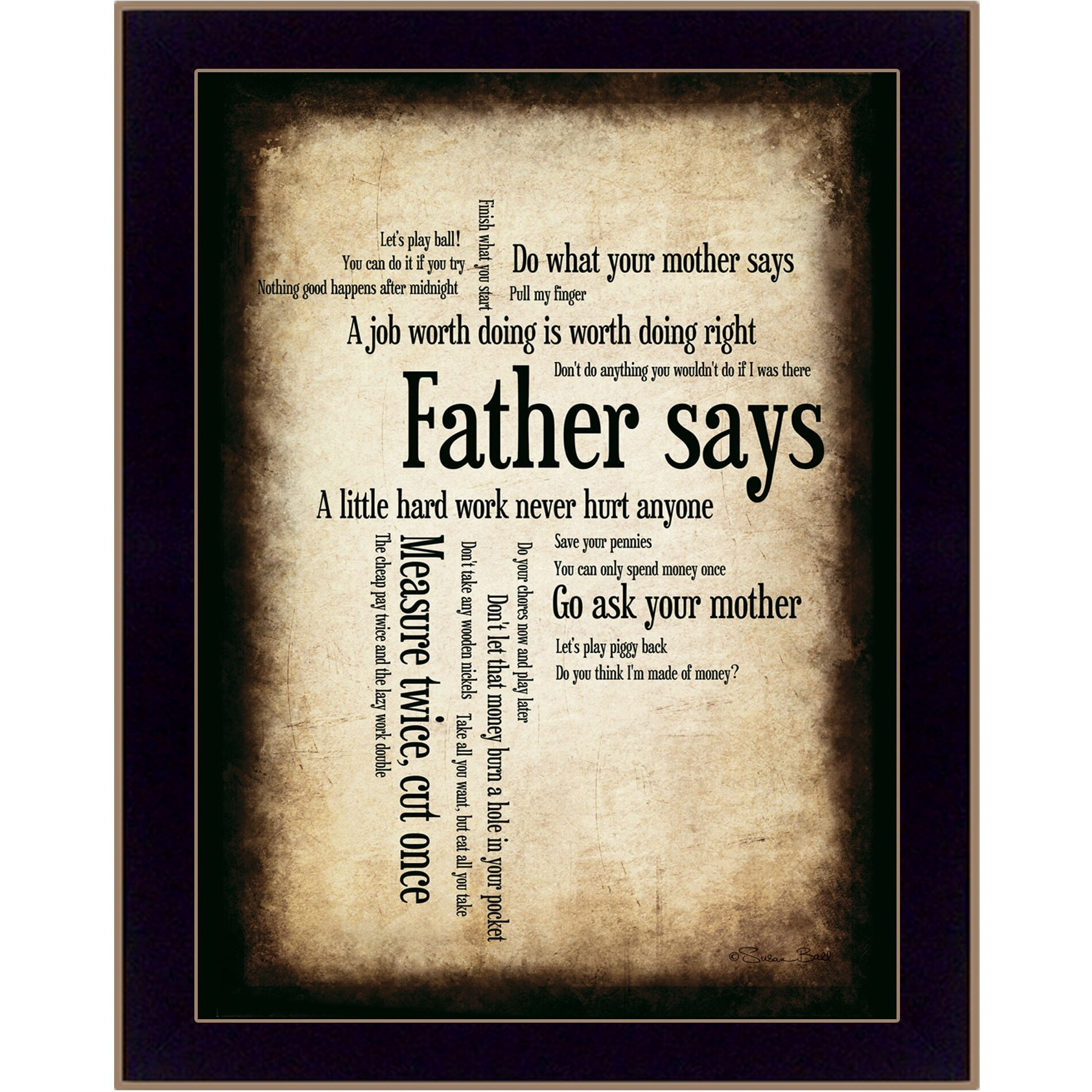 Father Says 2 Black Framed Print Wall Art