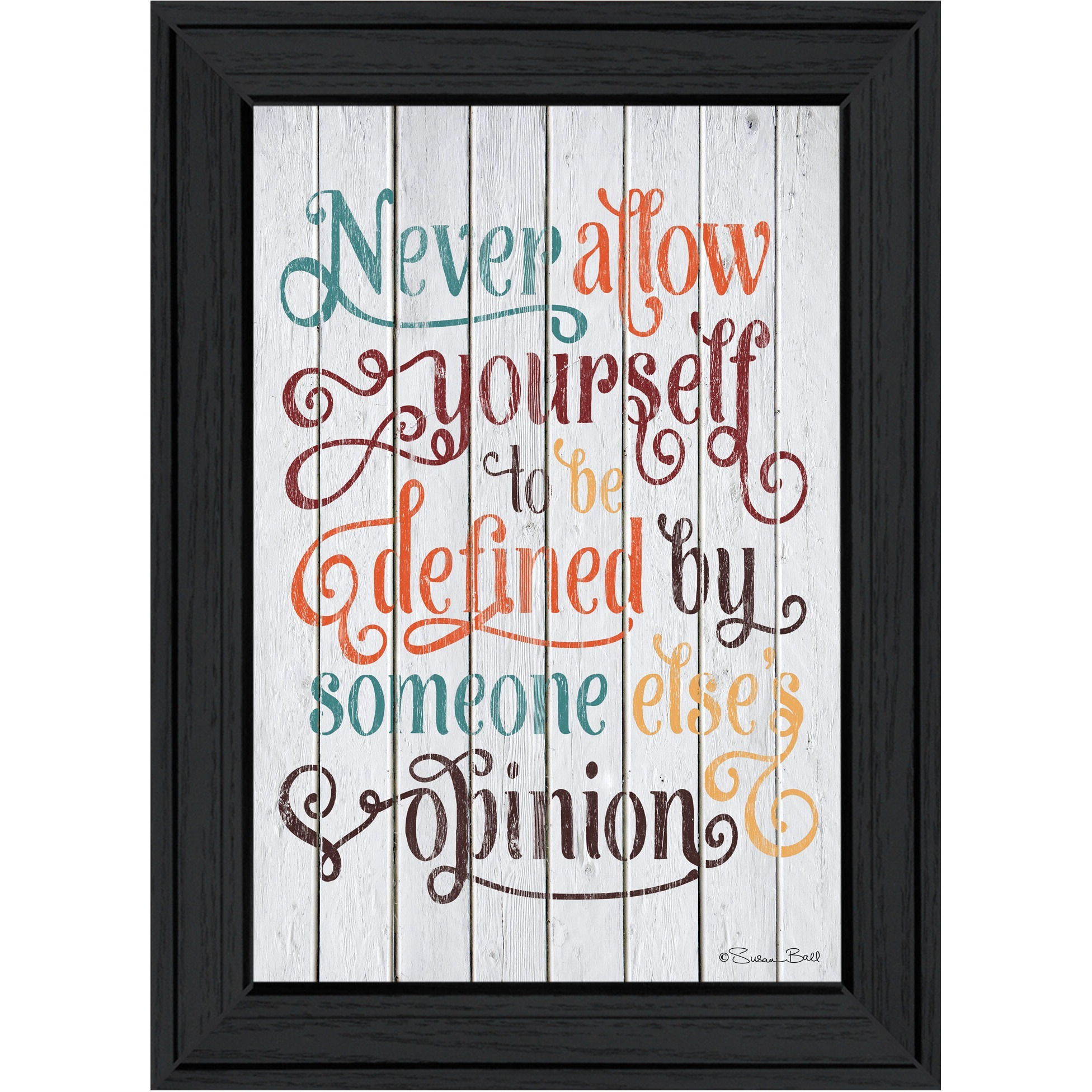 Never Allow Yourself Black Framed Print Wall Art