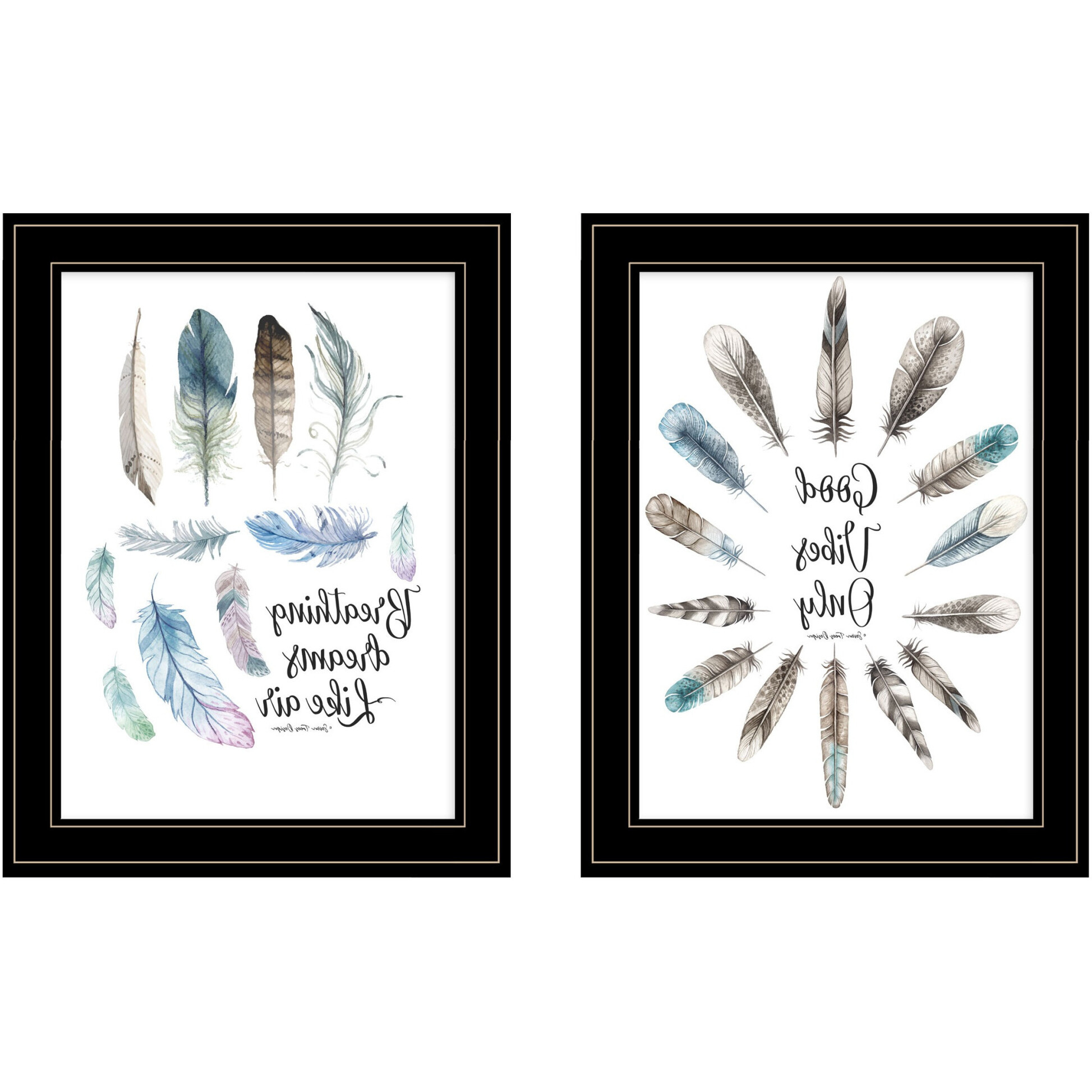 good Vibes Only 2 Black Framed Print Wall Art