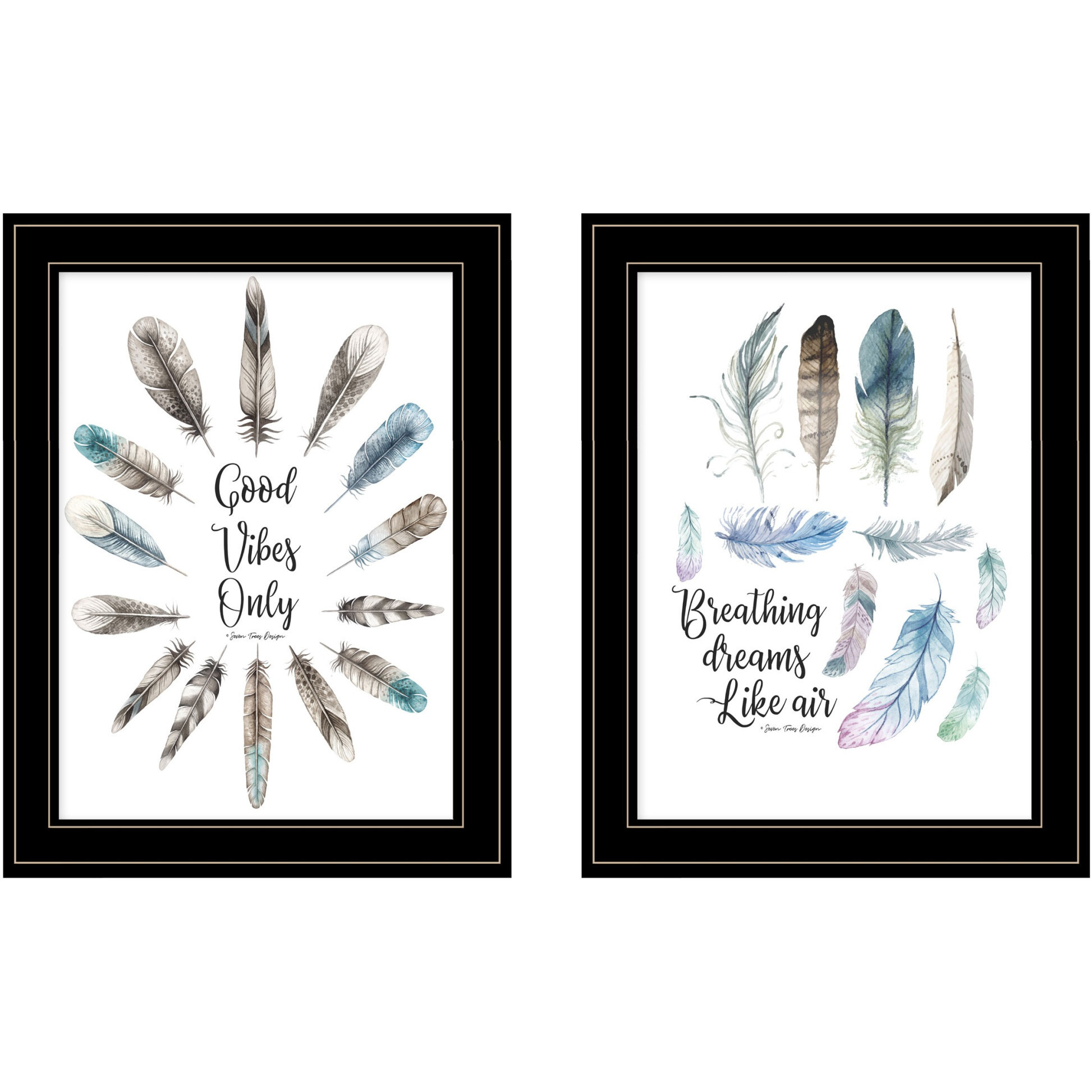 good Vibes Only 2 Black Framed Print Wall Art