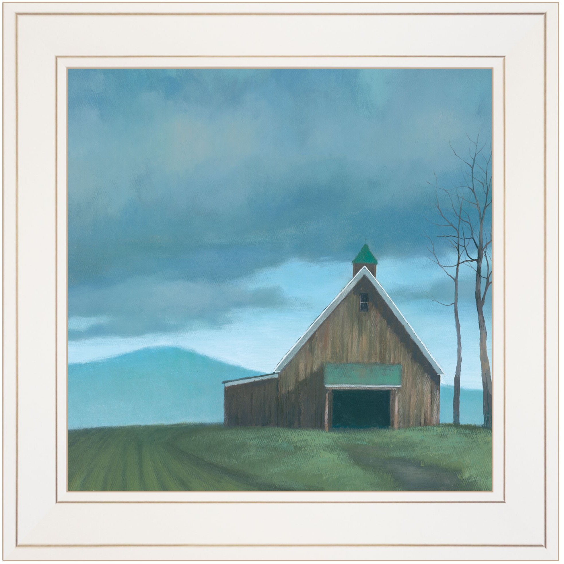 Lonesome Barn 1 White Framed Print Wall Art