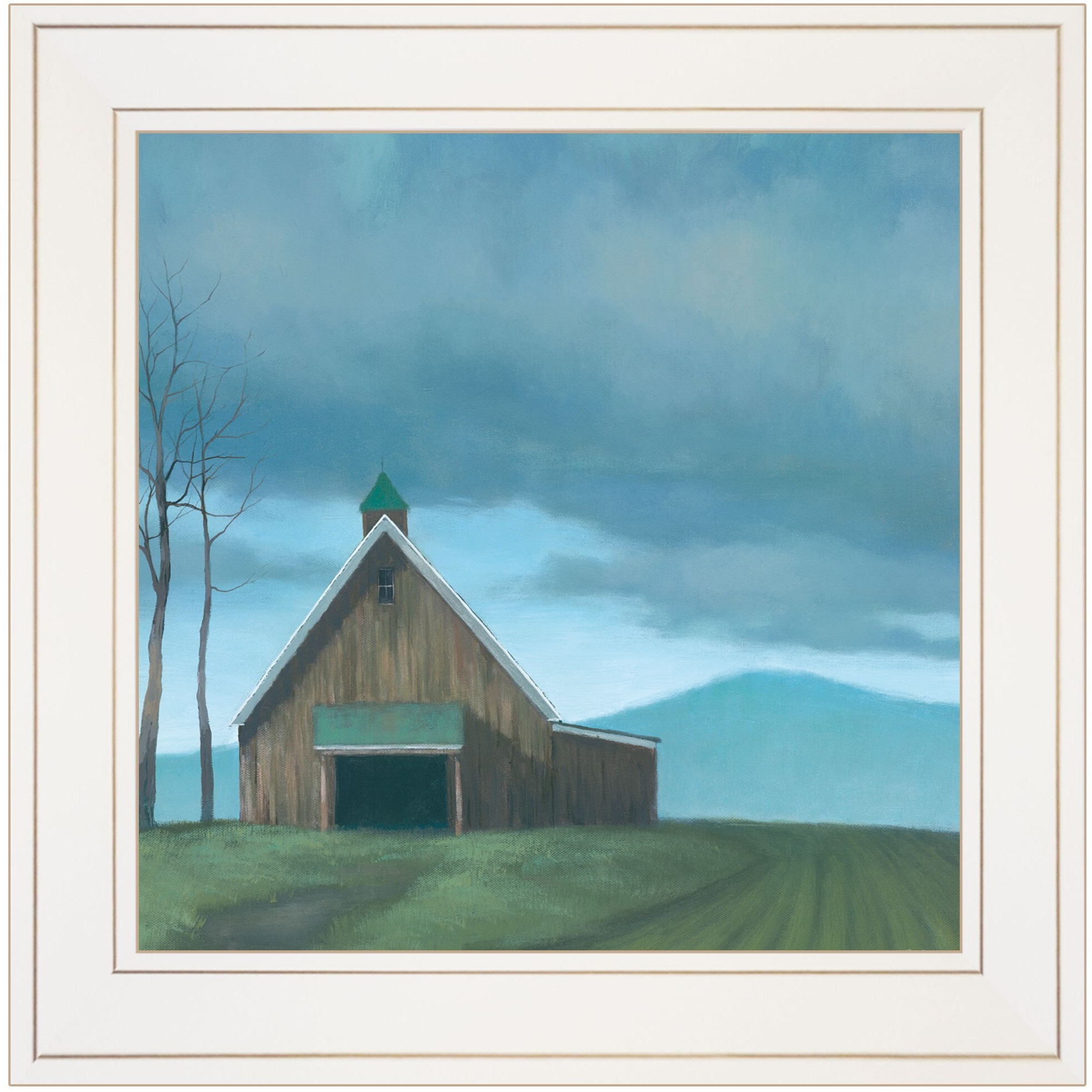 Lonesome Barn 1 White Framed Print Wall Art