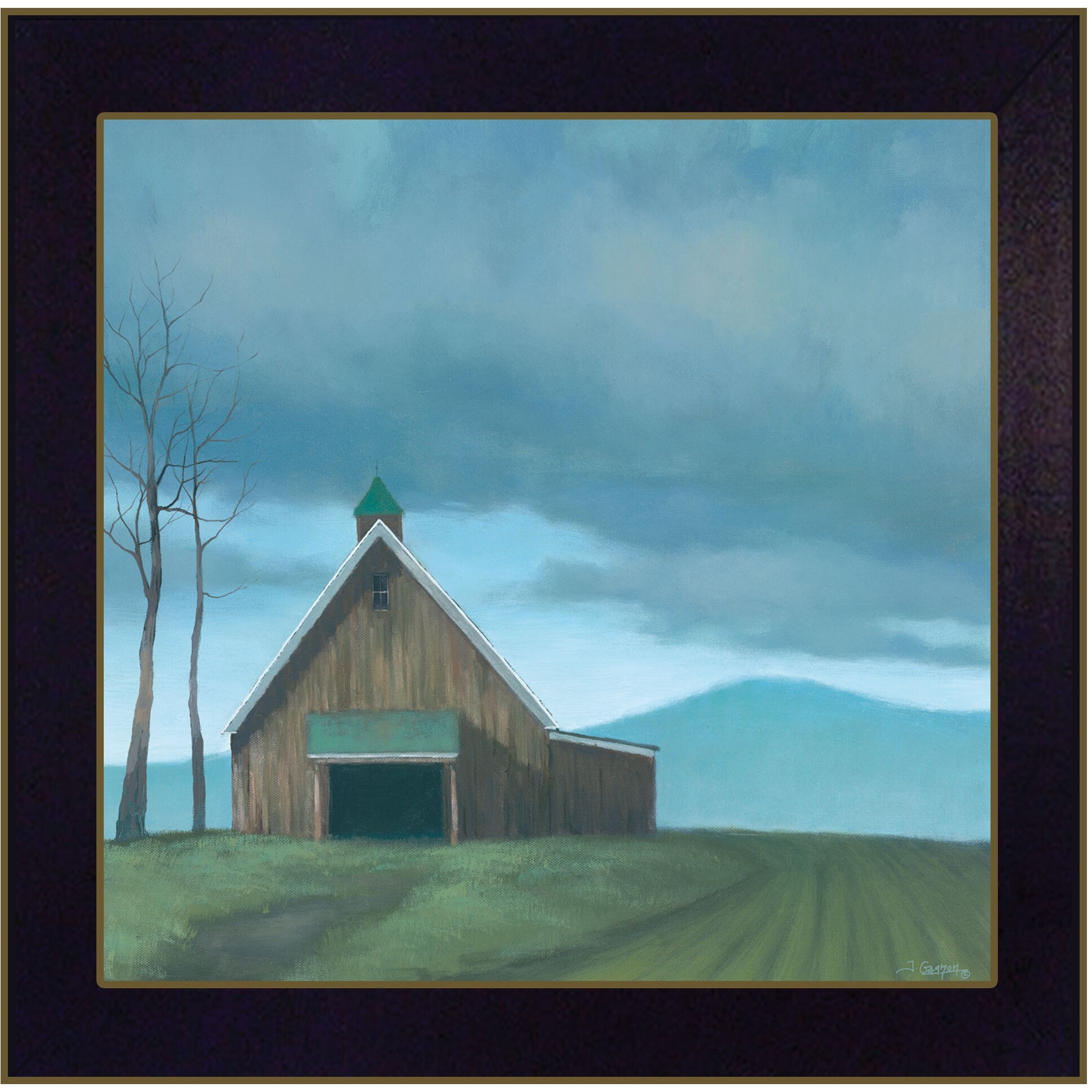 Lonesome Barn 2 Black Framed Print Wall Art
