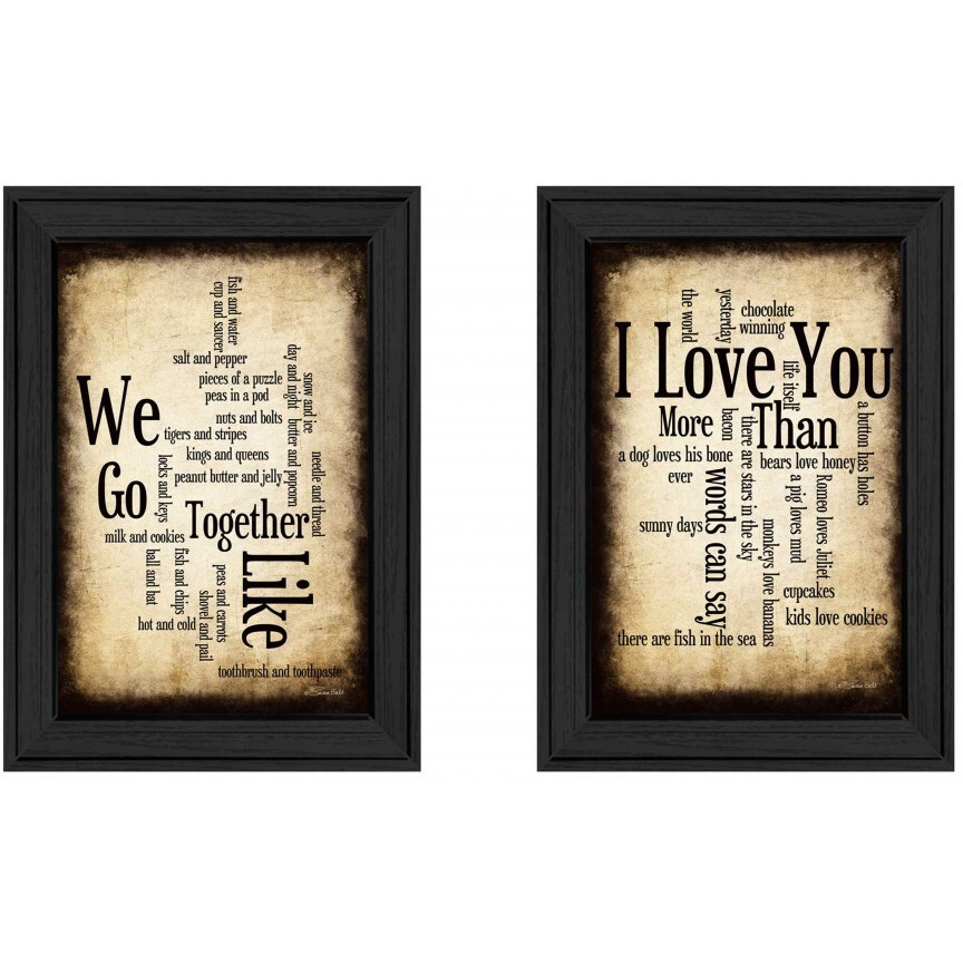 Set Of Two Sentiment Black Framed Print Wall Art