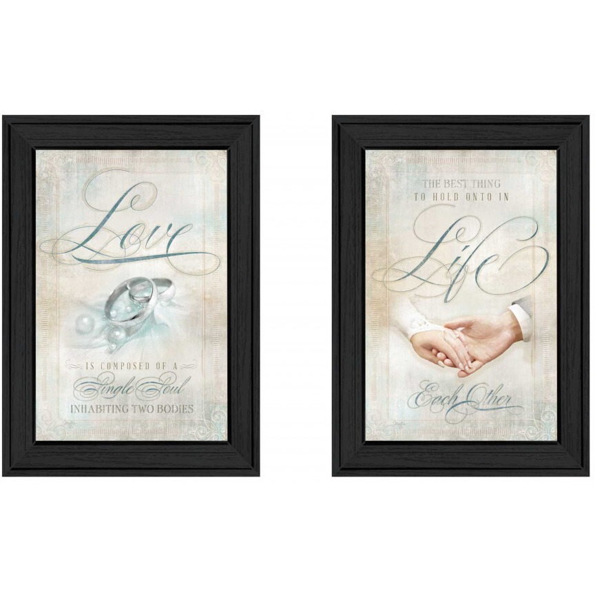 Set Of Two Love 1 Black Framed Print Wall Art