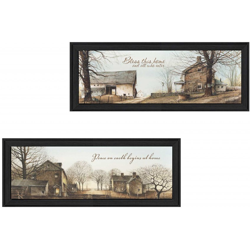 Set Of Two Farms Black Framed Print Wall Art