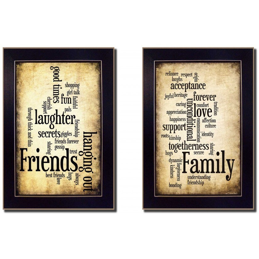 Set Of Two Friends And Family Black Framed Print Wall Art