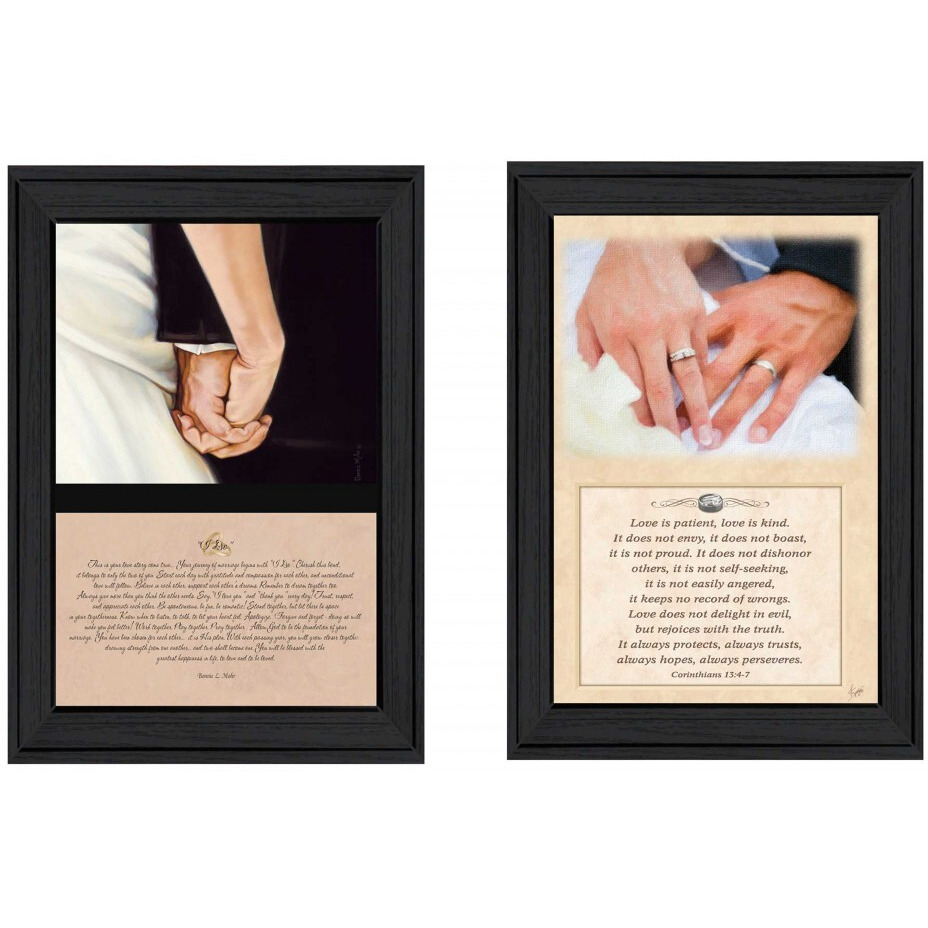Set Of Two Marriage Black Framed Print Wall Art