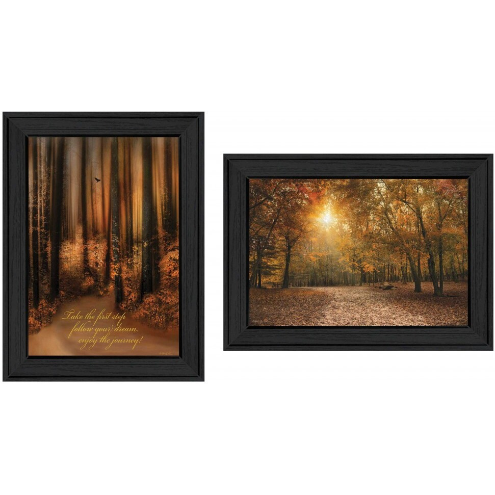 Set Of Two Autumn Black Framed Print Wall Art