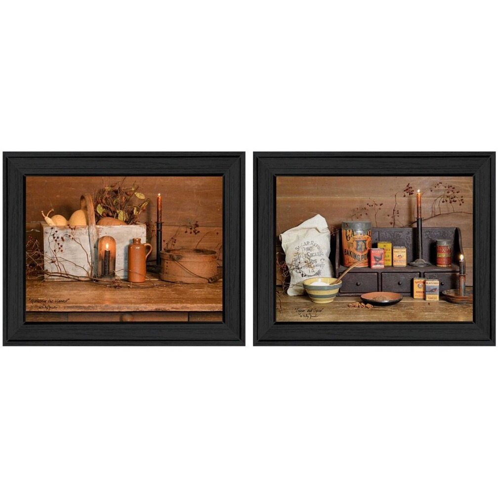 Set Of Two Baking Supplies Black Framed Print Wall Art