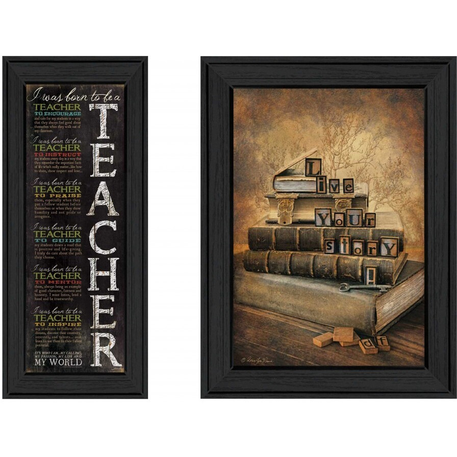 Set Of Two School Black Framed Print Wall Art