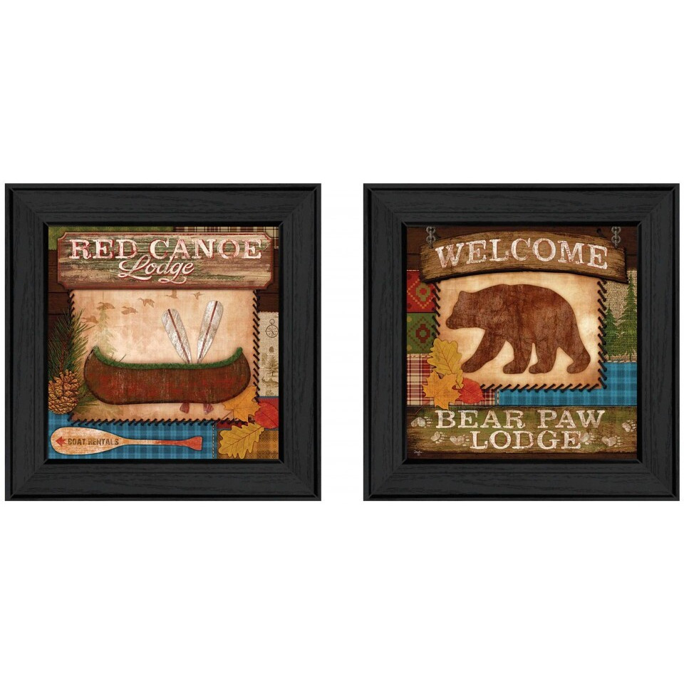 Set Of Two Lodge Ii Black Framed Print Wall Art
