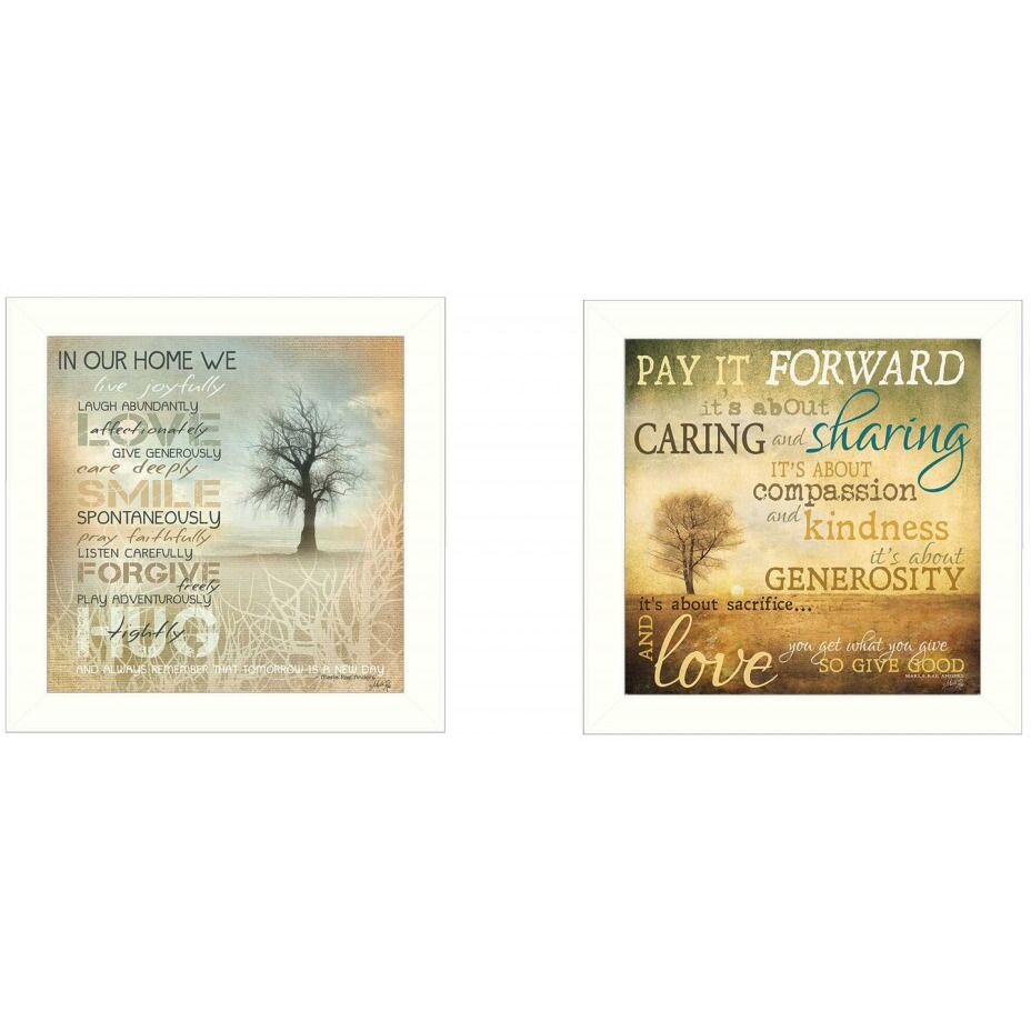Set Of Two Meaning 1 White Framed Print Wall Art