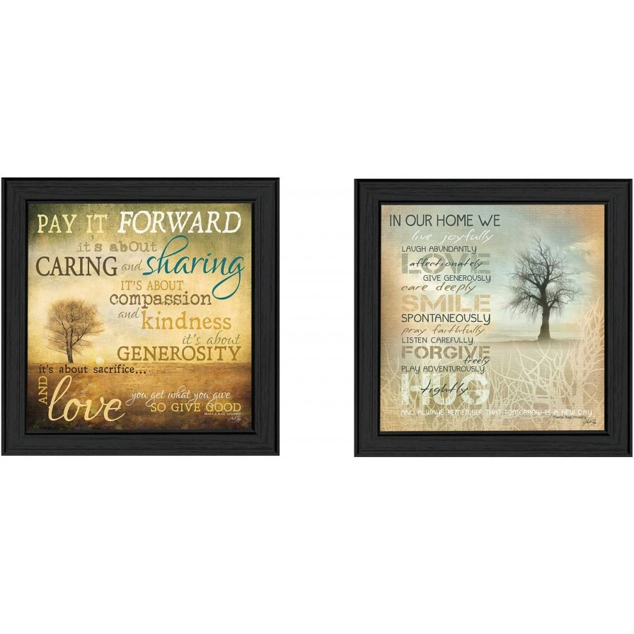 Set Of Two Meaning 2 Black Framed Print Wall Art