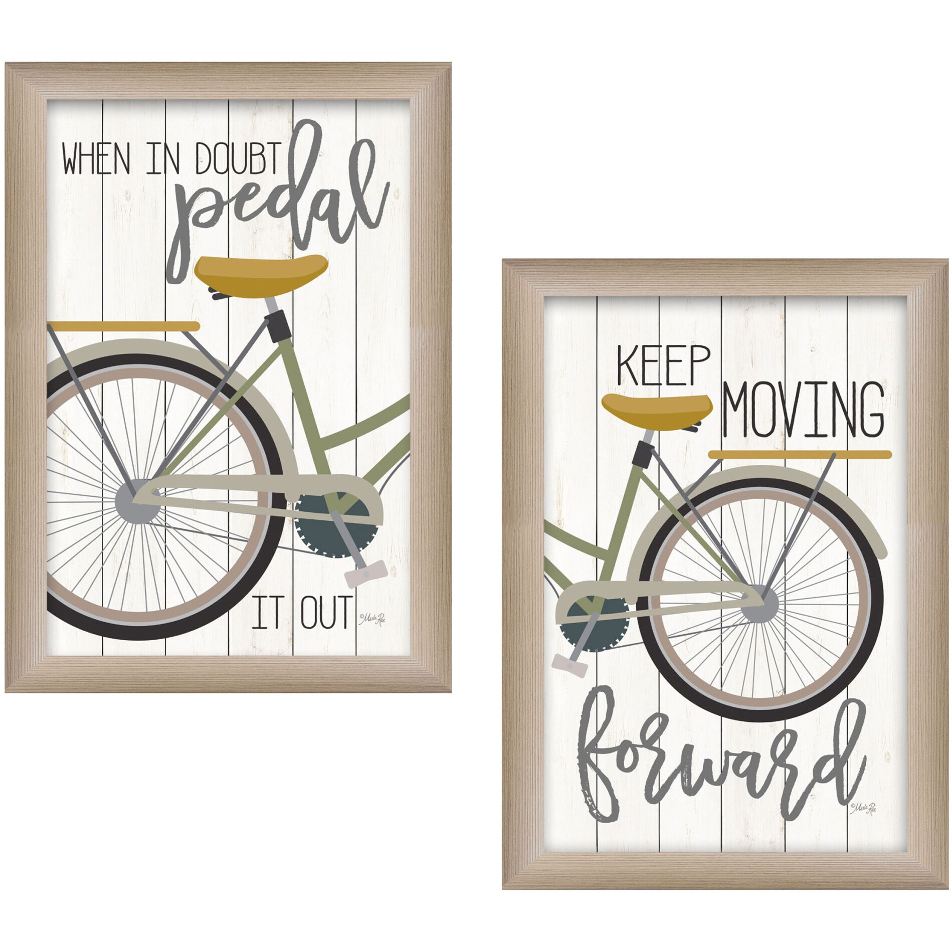 Set Of Two Pedal It Out 1 Brown Framed Print Wall Art