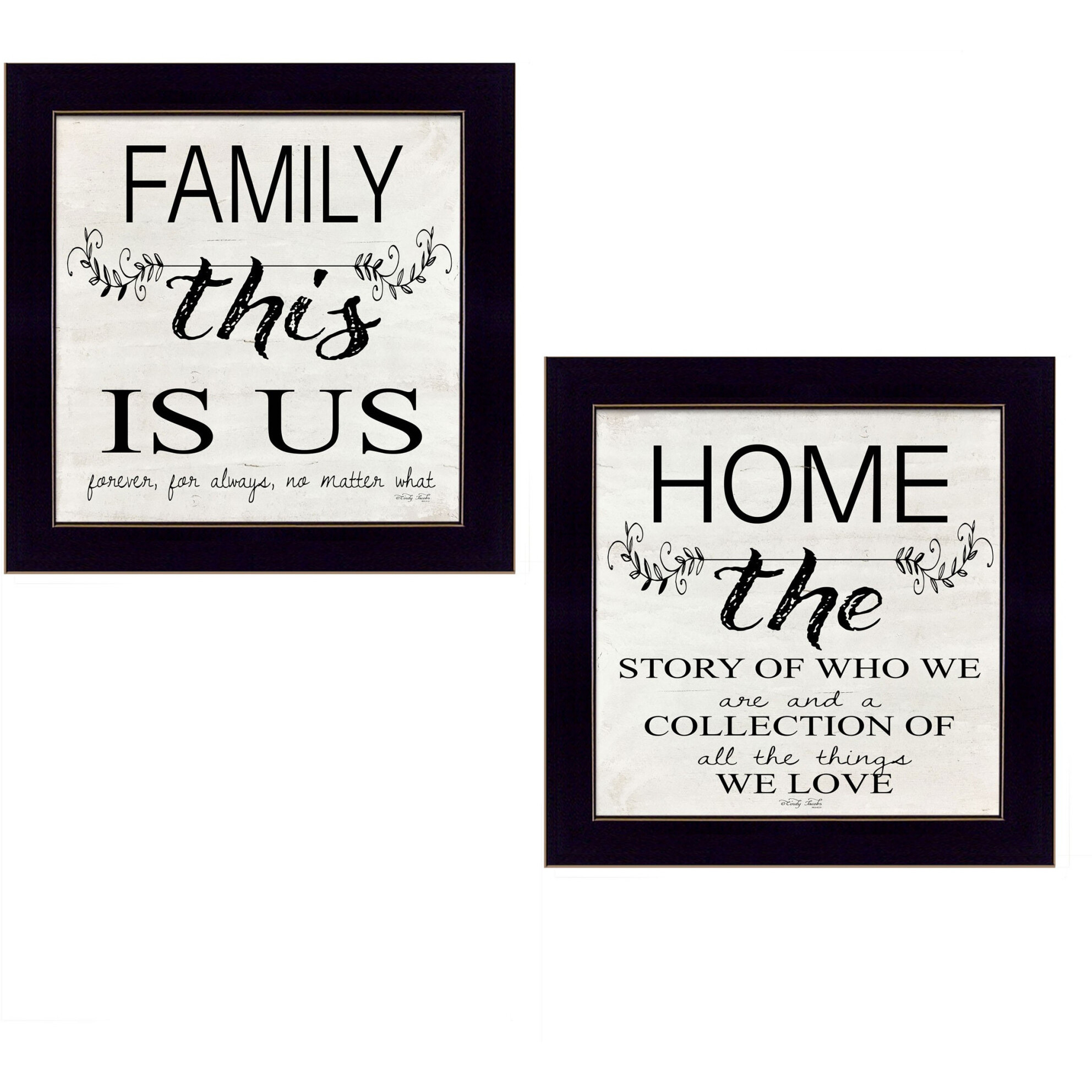 Set Of Two Family 1 Black Framed Print Wall Art
