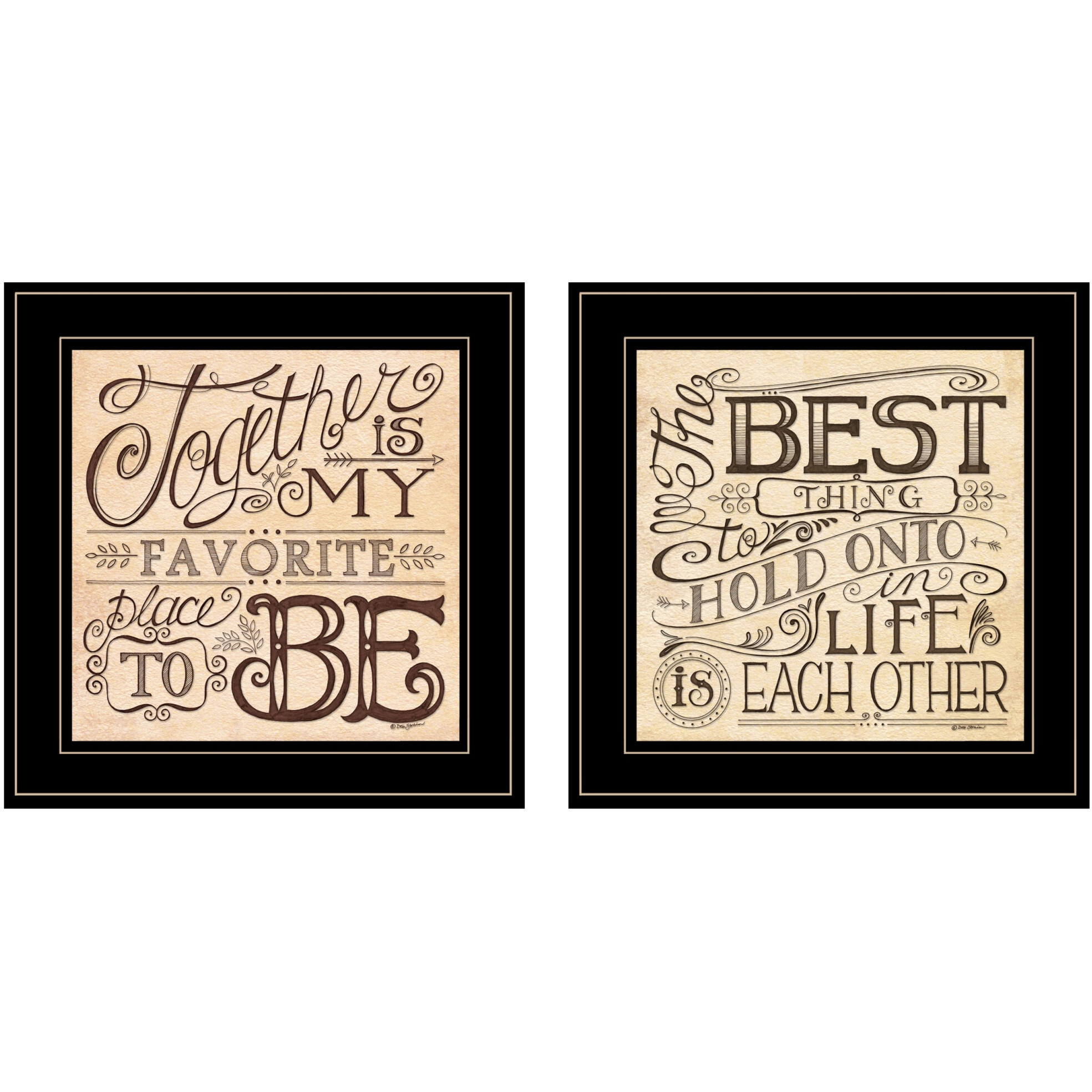 Set Of Two Together Or Each Other 2 Black Framed Print Wall Art
