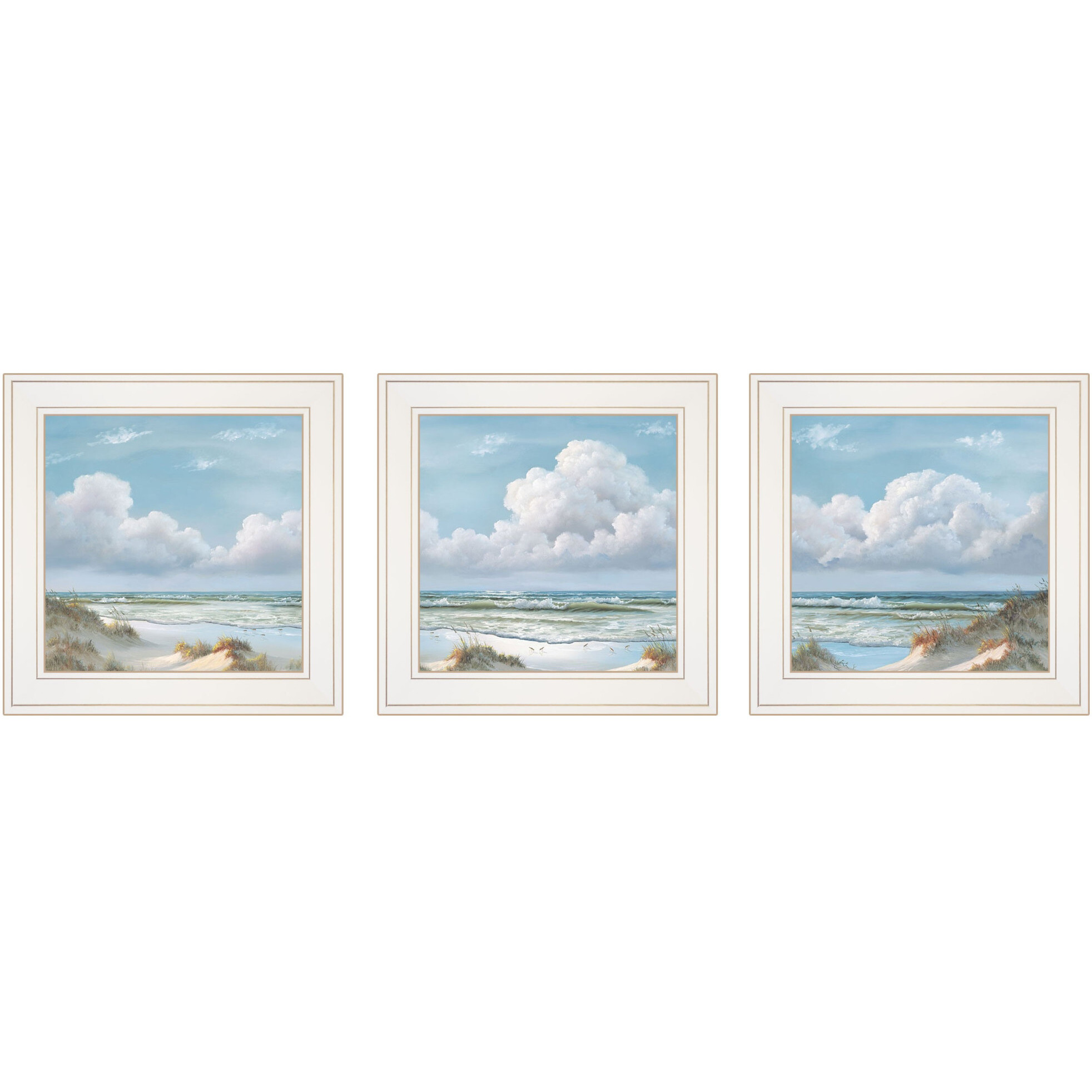 Set Of Three Beautiful Day Iii Iii White Framed Print Wall Art