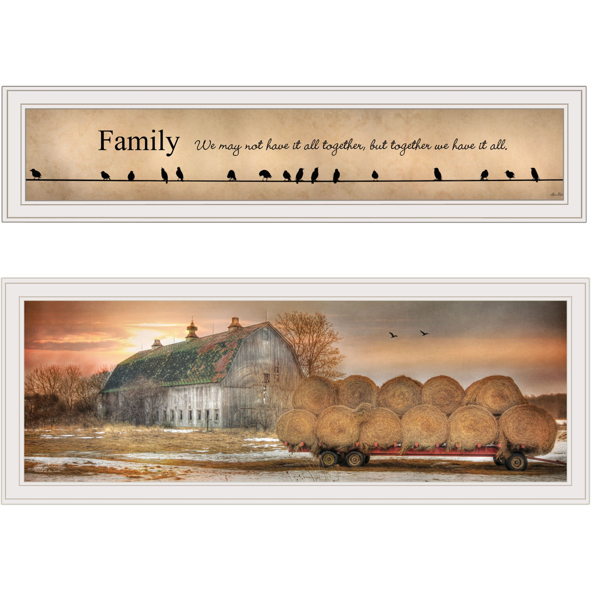 Set Of Two Together Blessed We Have It All 1 White Framed Print Wall Art