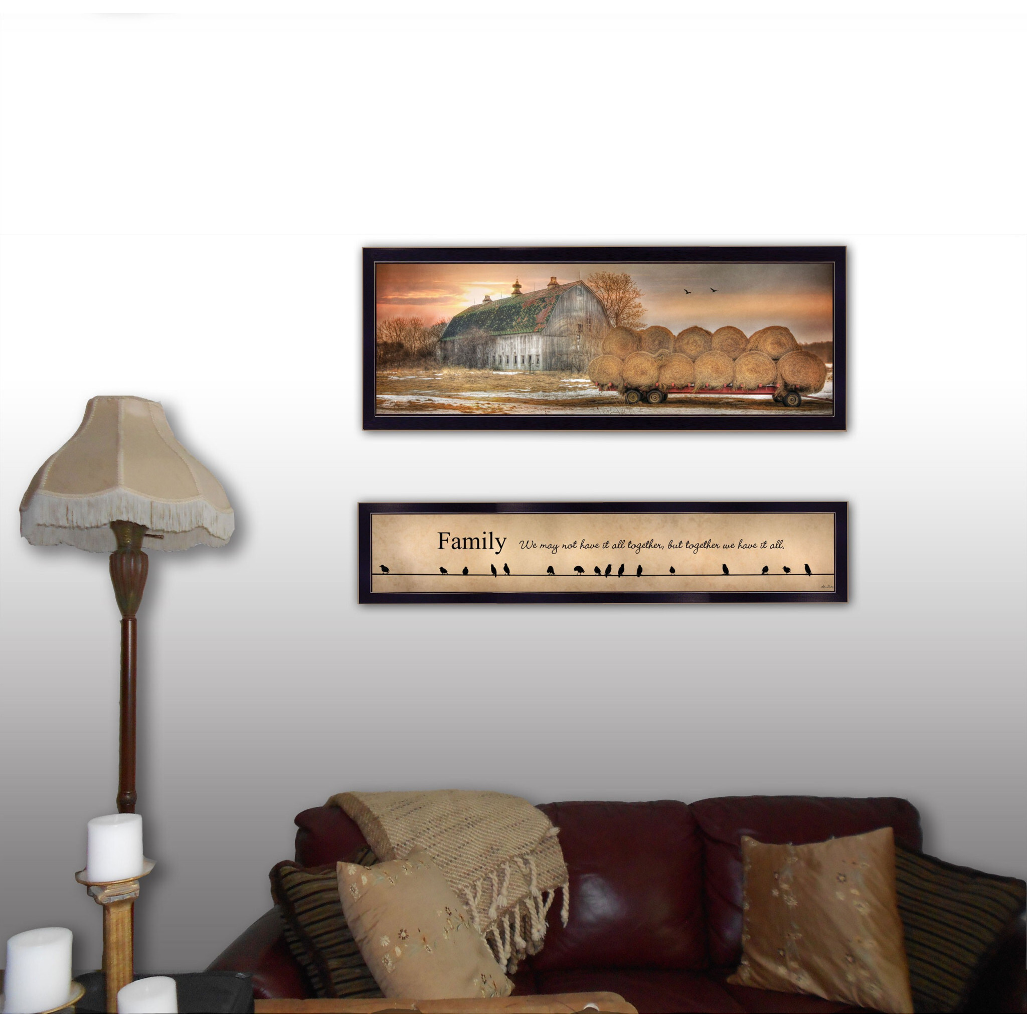 Set Of Two Together Blessed We Have It All 2 Black Framed Print Wall Art