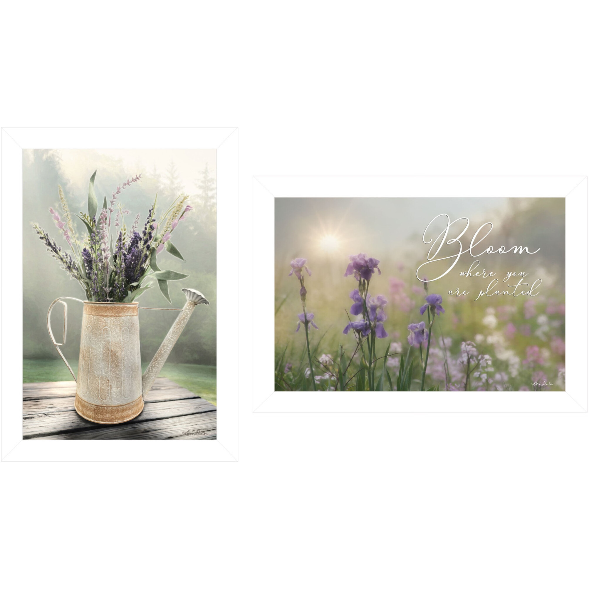 Set Of Two Bloom Where You Are Planted 3 White Framed Print Wall Art